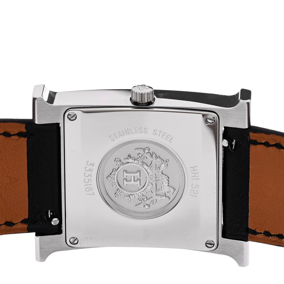 Hermes Heure H 26MM Quartz Watch Noir Barenia Stainless Steel