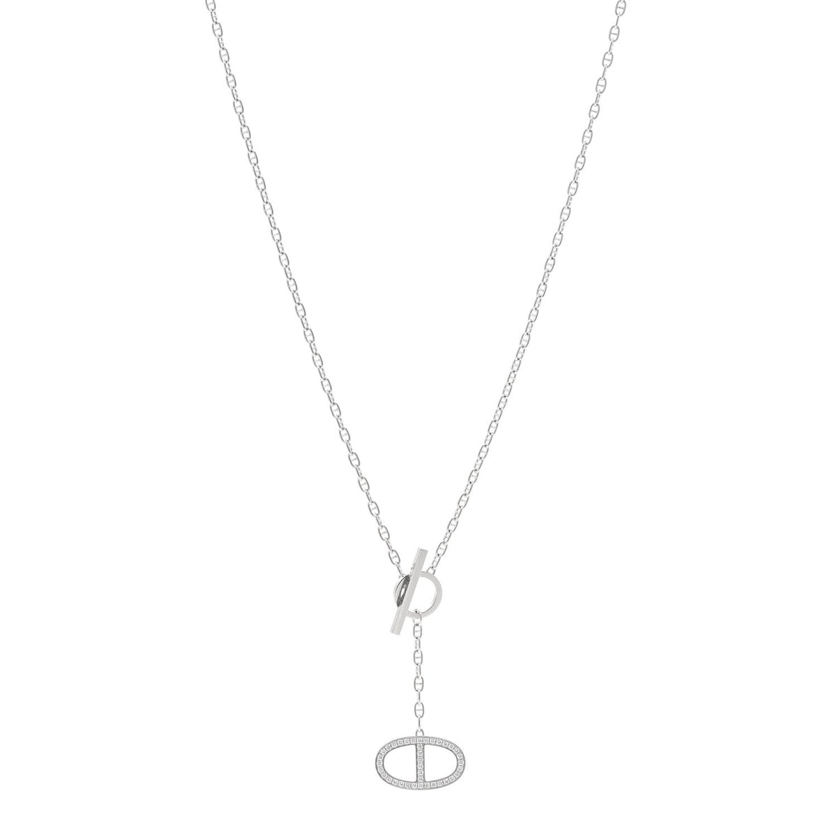 エルメス シェーヌダンクル ペンダントネックレス 18K ホワイトゴールド ダイヤモンド HERMES CHAINE D'ANCRE PENDANT NECKLACE 18K WHITE GOLD DIAMOND