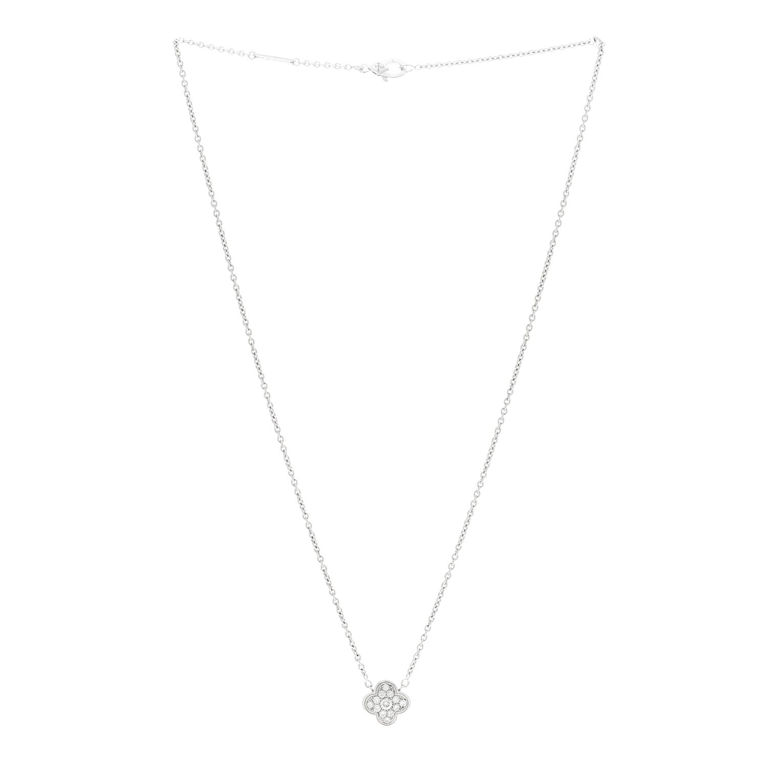 ヴァンクリーフ&アーペル ピュアアルハンブラ ペンダントネックレス ダイヤモンド 18K ホワイトゴールド VAN CLEEF & ARPELS PURE ALHAMBRA PENDANT NECKLACE DIAMOND 18K WHITE GOLD