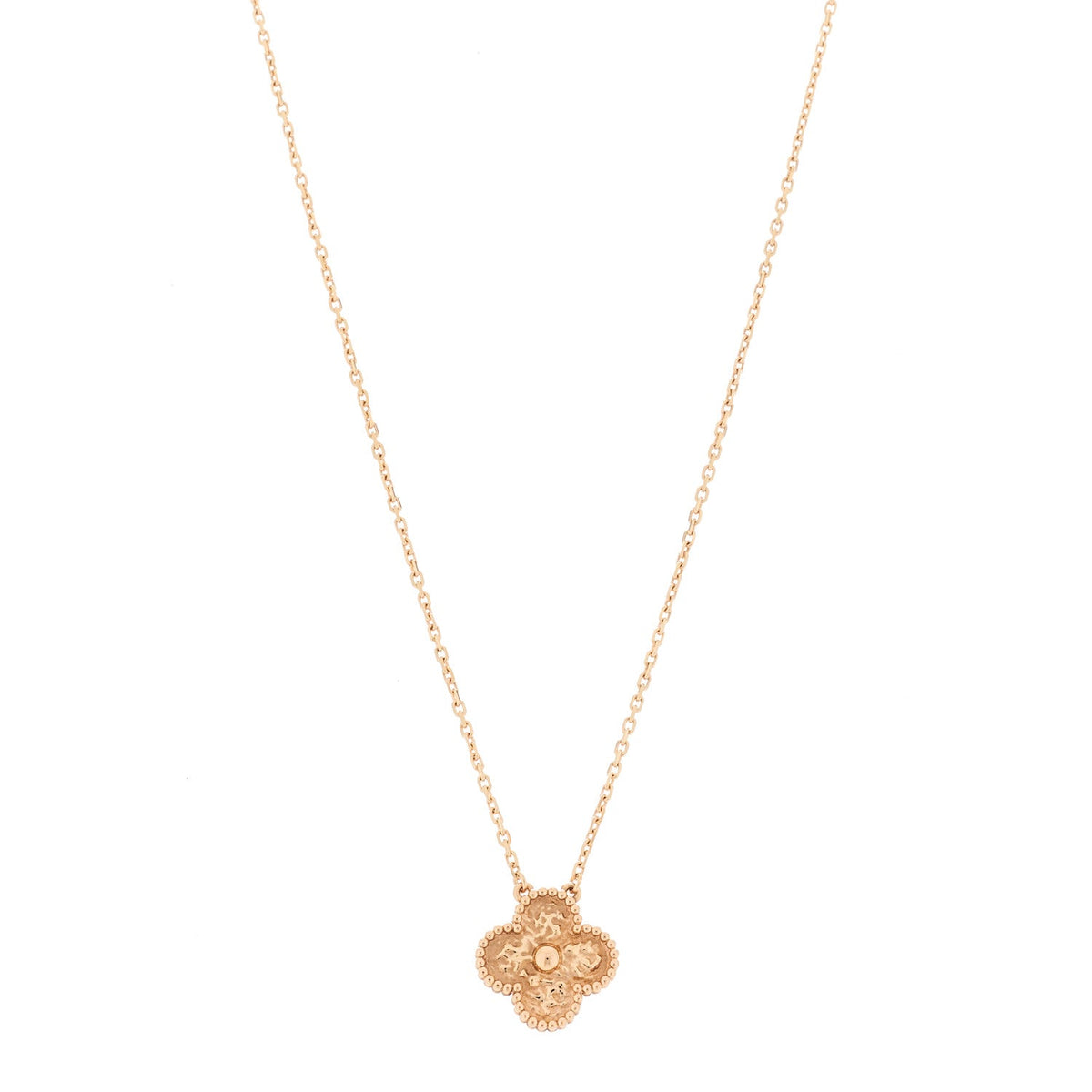 Van Cleef & Arpels Vintage Alhambra Pendant Necklace 18K Rose Gold