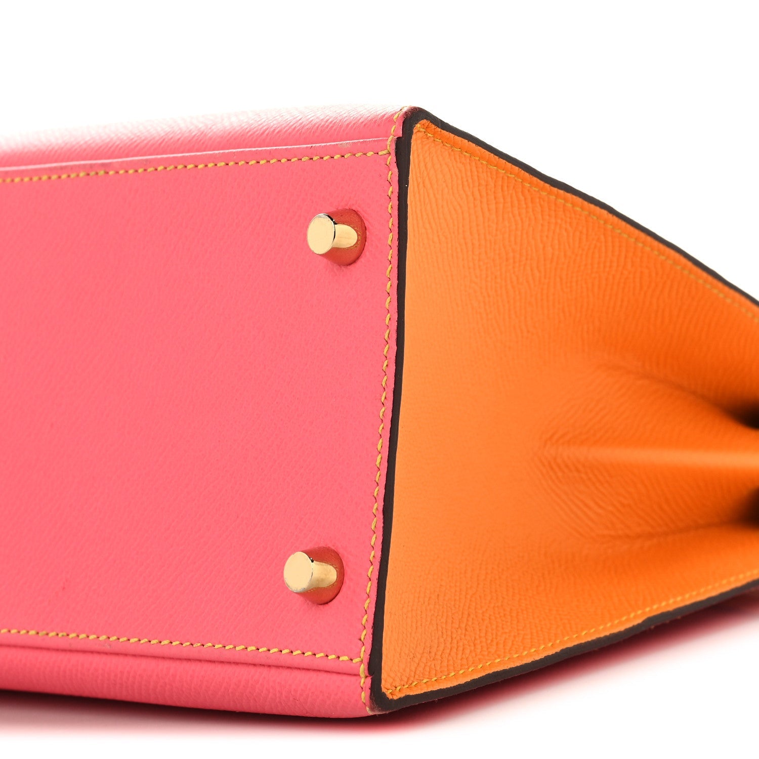エルメス ケリー 28 HSS パーソナルオーダー 外縫い Rose Azalee Jaune D'or エプソン ゴールド金具 HERMES KELLY 28 HSS PERSONAL ORDER SELLIER ROSE AZALEE JAUNE D'OR EPSOM GOLD HARDWARE