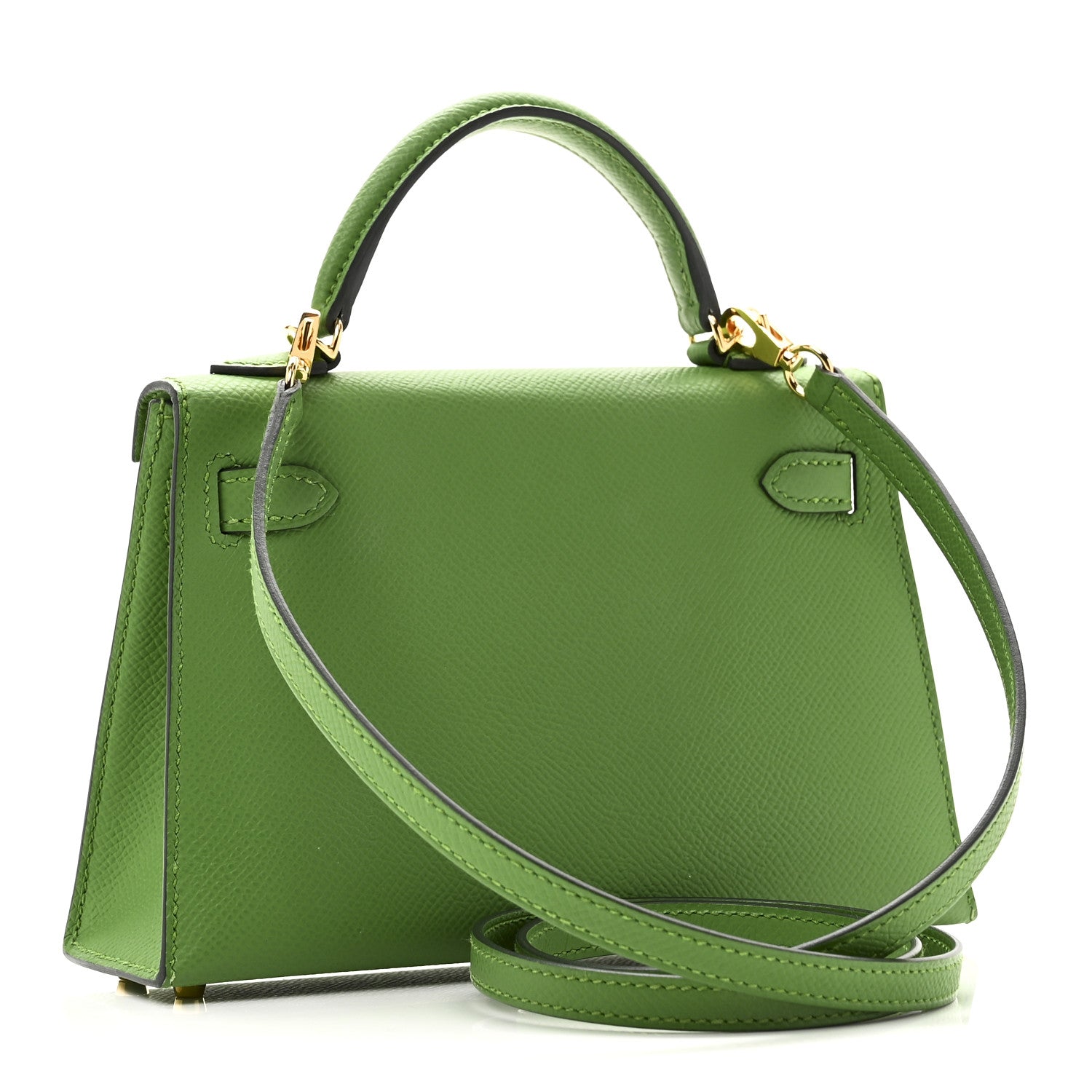 HERMES MINI KELLY 20 SELLIER VERT YUCCA GOLD HARDWARE