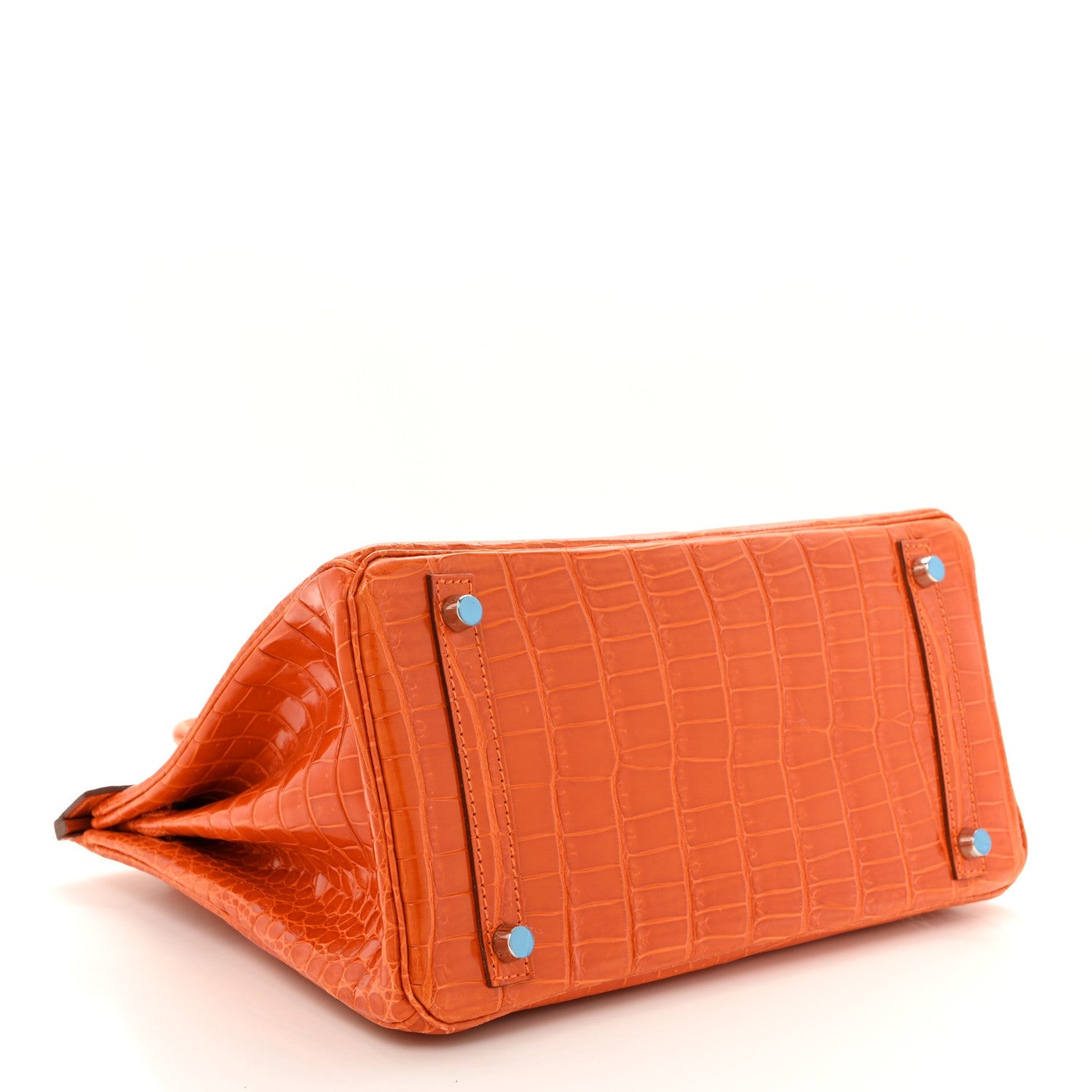 HERMES BIRKIN 30 ORANGE SHINY POROSUS CROCODILE GOLD HARDWARE