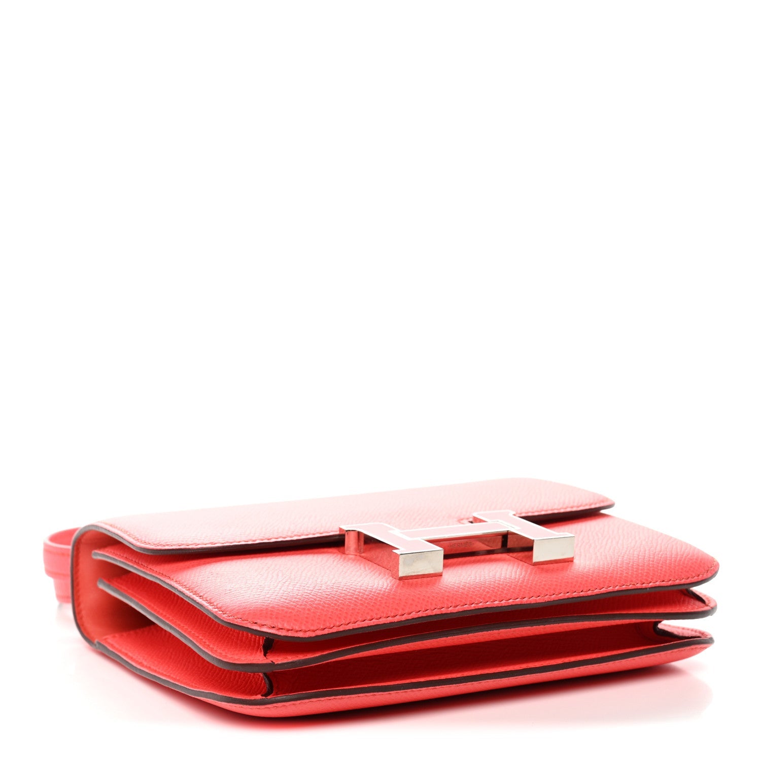 HERMES MINI CONSTANCE 18 ROSE TEXAS ROUGE DE COEUR EPSOM SILVER HARDWARE