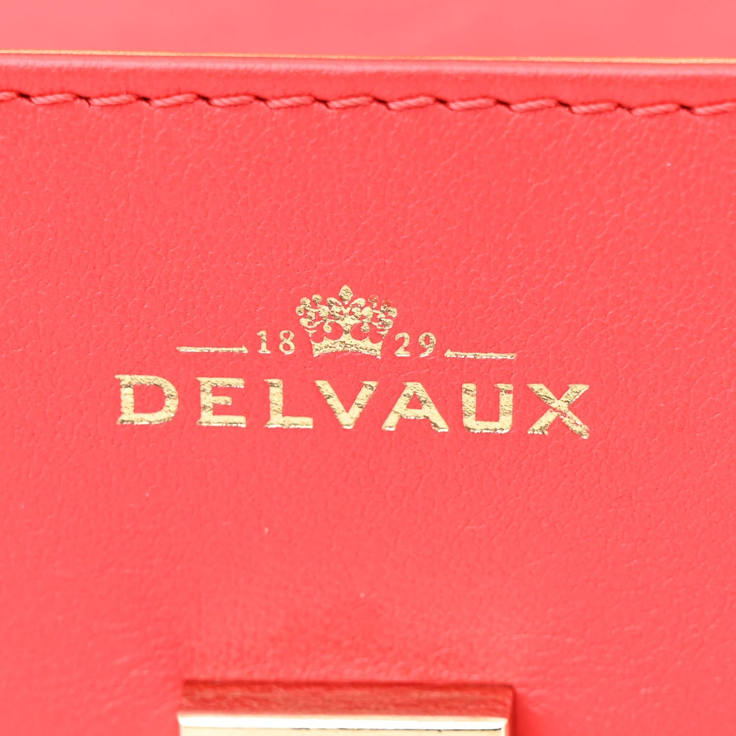 DELVAUX TEMPETE MM SHOULDER BAG CORAL CALFSKIN GOLD HARDWARE