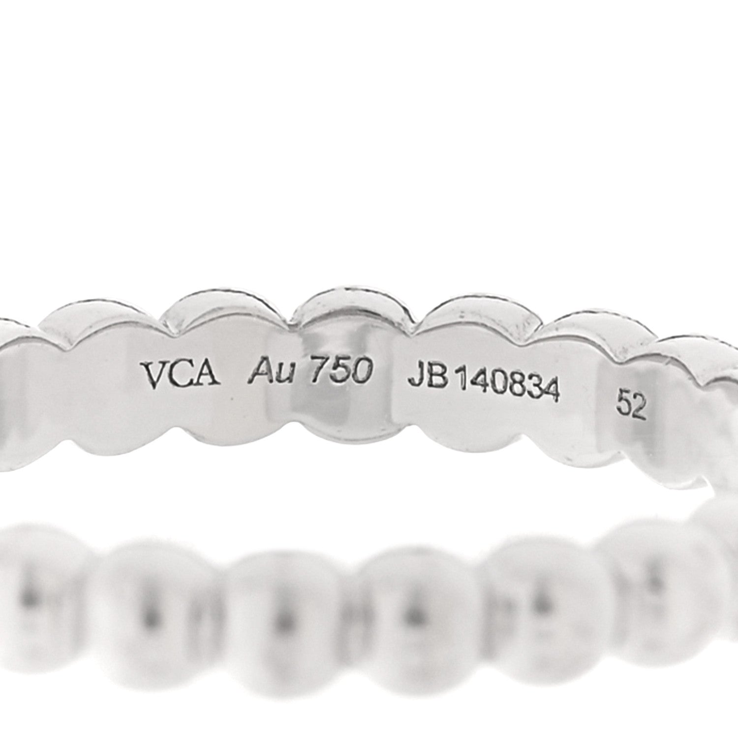 Van Cleef & Arpels 18K White Gold Medium Pearly Ring 52 6