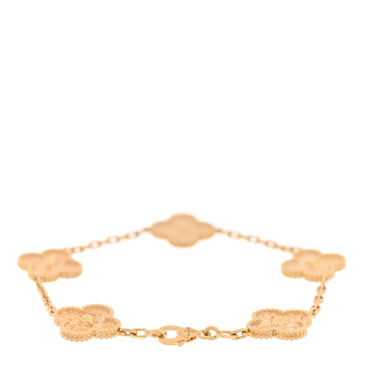 Van Cleef & Arpels Vintage Alhambra 5 Motifs Bracelet 18K Yellow Gold