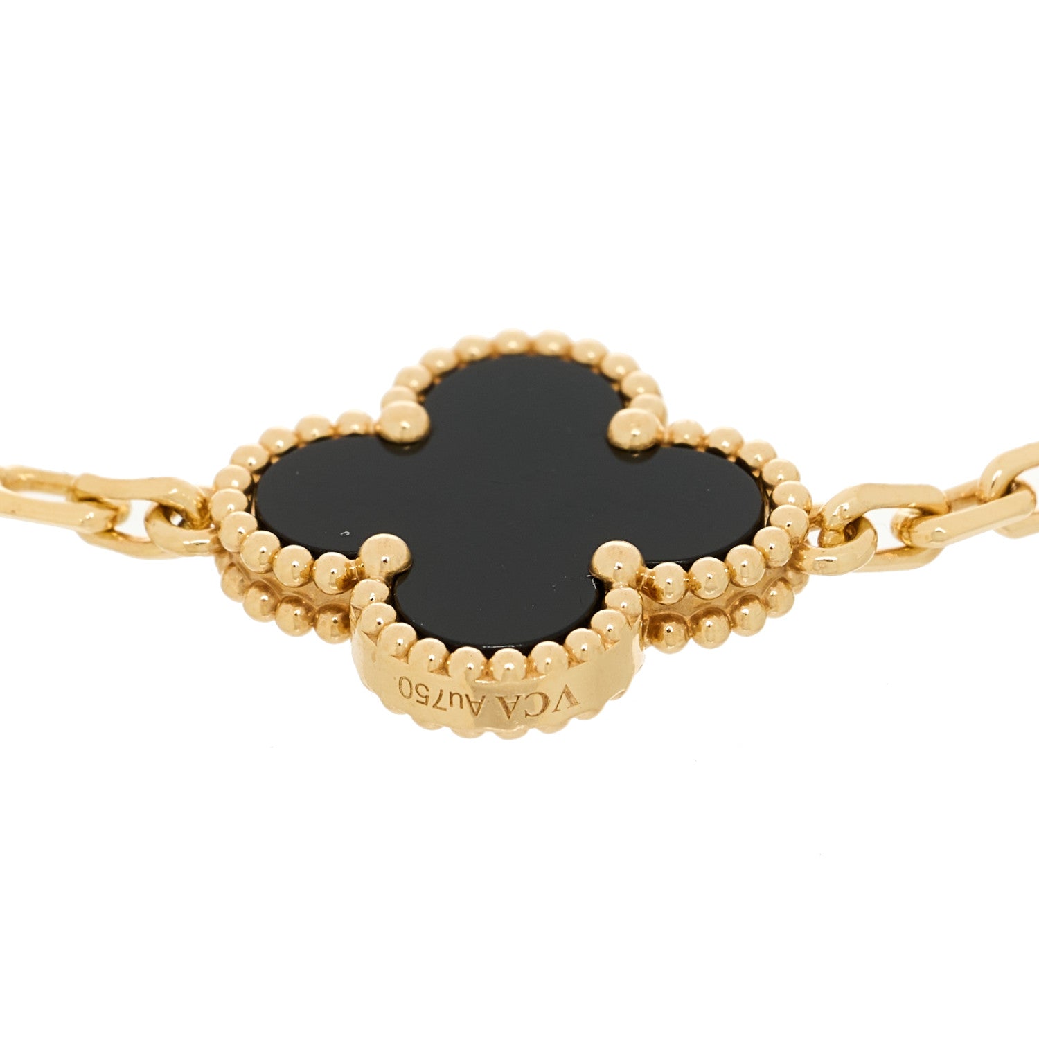 ヴァンクリーフ&アーペル ヴィンテージアルハンブラ 5モチーフ ブレスレット ブラックオニキス 18K イエローゴールド VAN CLEEF & ARPELS VINTAGE ALHAMBRA 5 MOTIFS BRACELET BLACK ONYX 18K YELLOW GOLD