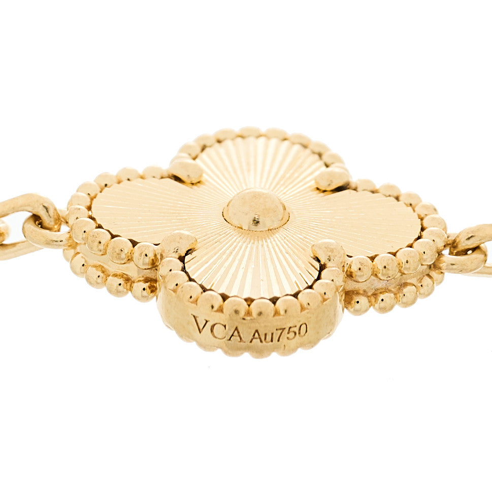 ヴァンクリーフ&アーペル ヴィンテージアルハンブラ 5モチーフ ブレスレット マルチカラー 18K イエローゴールド VAN CLEEF & ARPELS VINTAGE ALHAMBRA 5 MOTIFS BRACELET MULTICOLOR 18K YELLOW GOLD