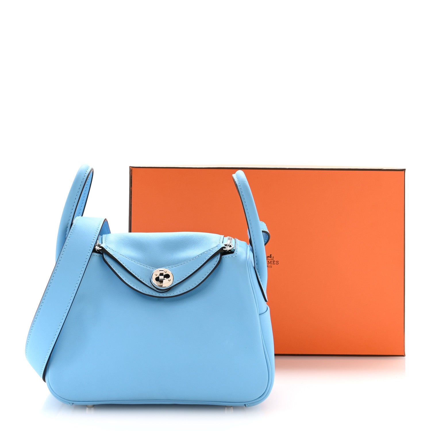 エルメス ミニリンディ 20 Celeste スイフト シルバー金具 HERMES MINI LINDY 20 CELESTE SWIFT SILVER HARDWARE
