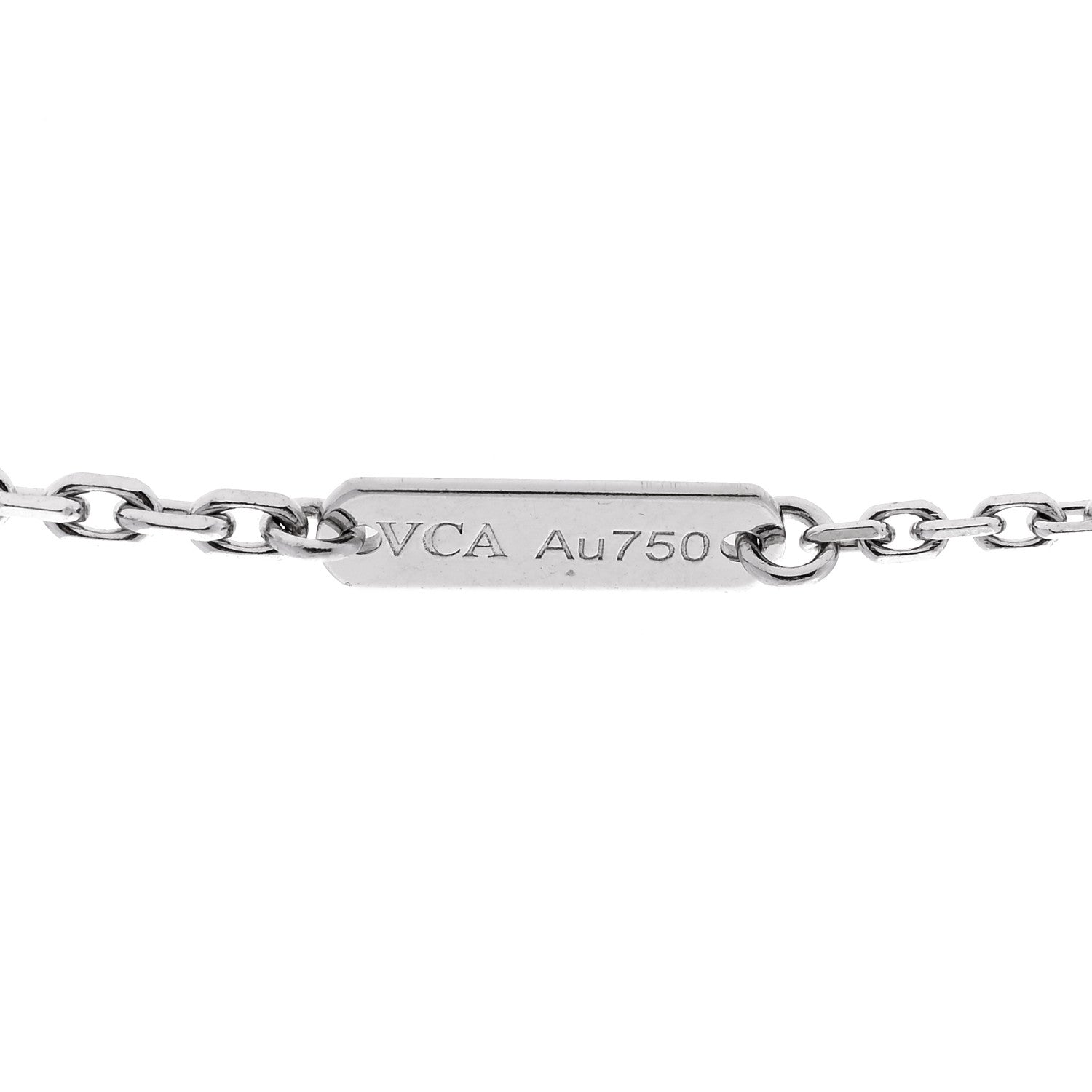 Van Cleef & Arpels 18K White Gold Mother-of-Pearl Magic Alhambra Pendant Necklace