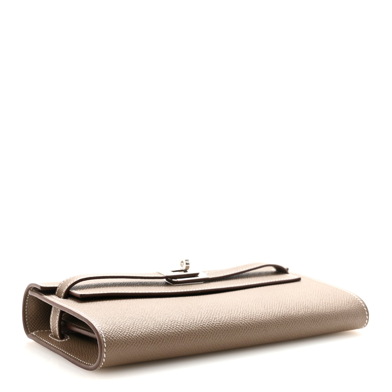 HERMES Kelly To Go Wallet Etoupe Epsom Silver Hardware