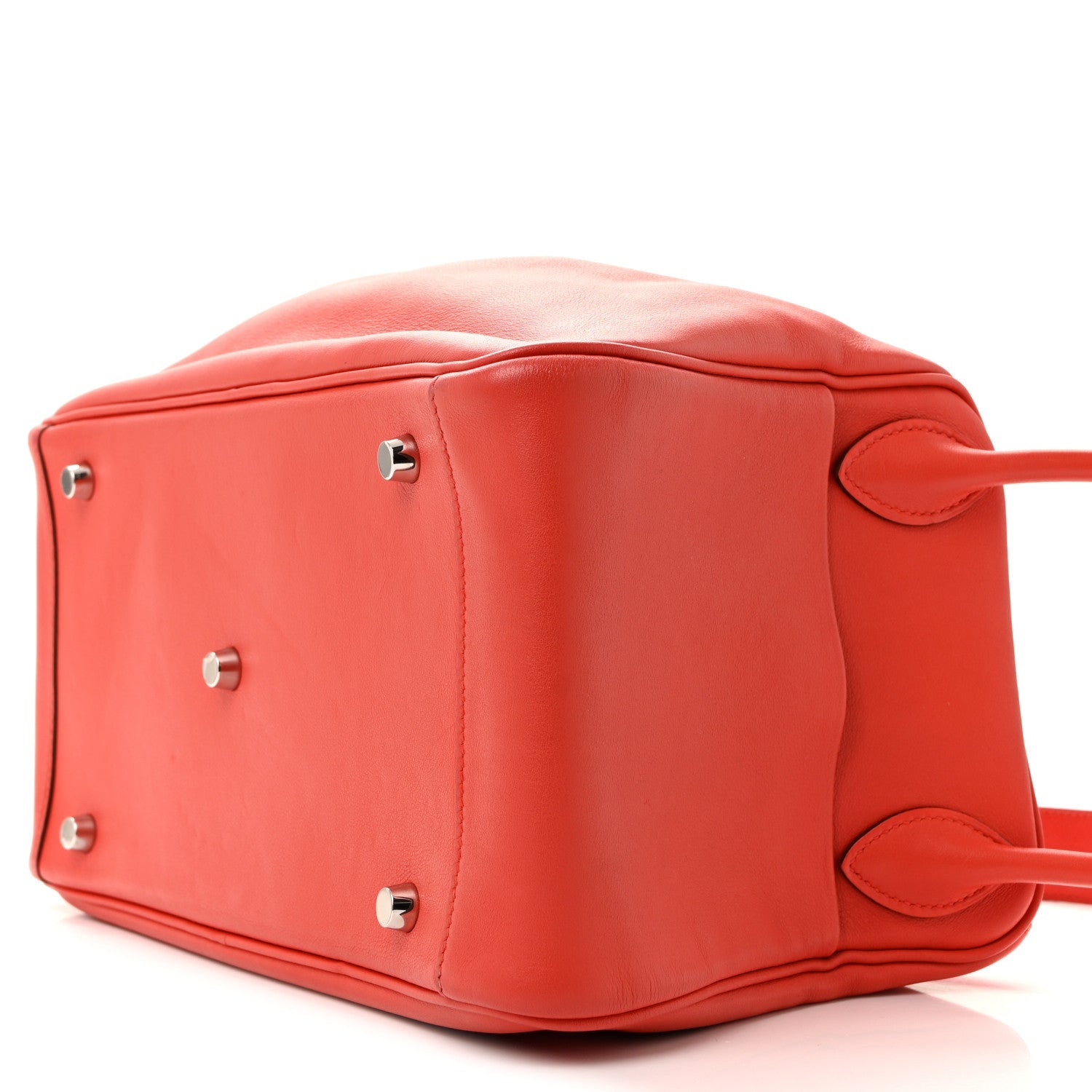 HERMES LINDY 30 TRESSAGE DE CUIR ROUGE DE COEUR BLEU DU NORD ROUGE H EPSOM / SWIFT SILVER HARDWARE