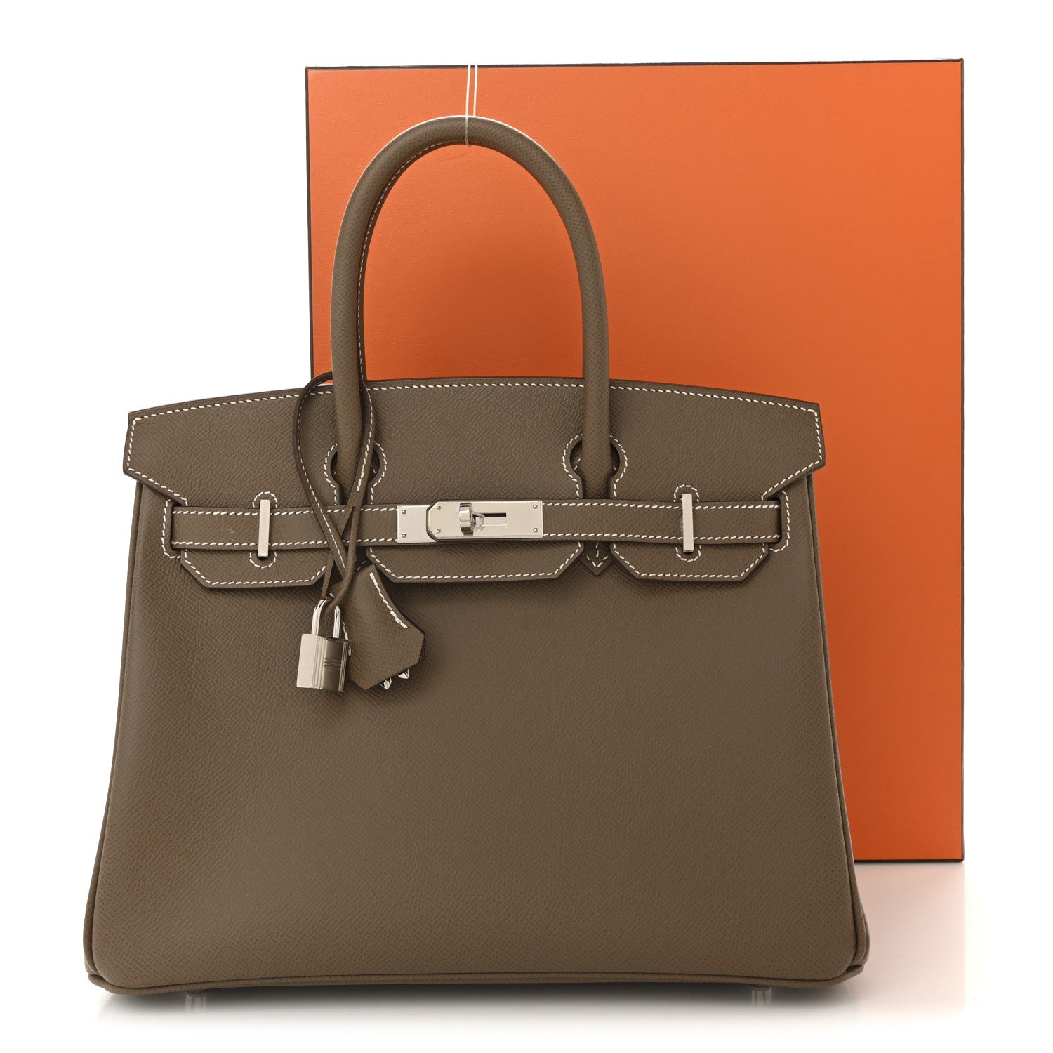 HERMES BIRKIN 30 ETOUPE EPSOM SILVER HARDWARE