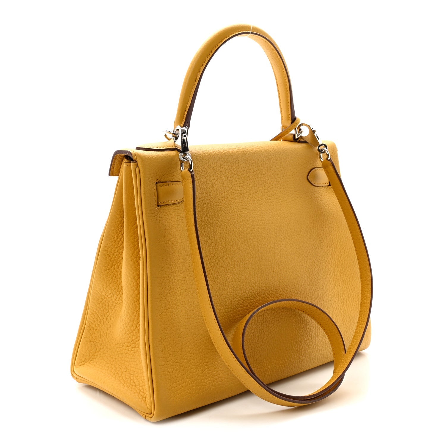 エルメス ケリー 28 内縫い Jaune Ambre トゴ シルバー金具 HERMES KELLY 28 RETOURNE JAUNE AMBRE TOGO SILVER HARDWARE