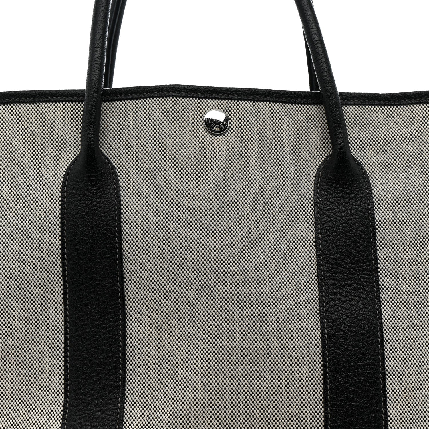 HERMES GARDEN PARTY 36 BLACK TOILE SILVER HARDWARE