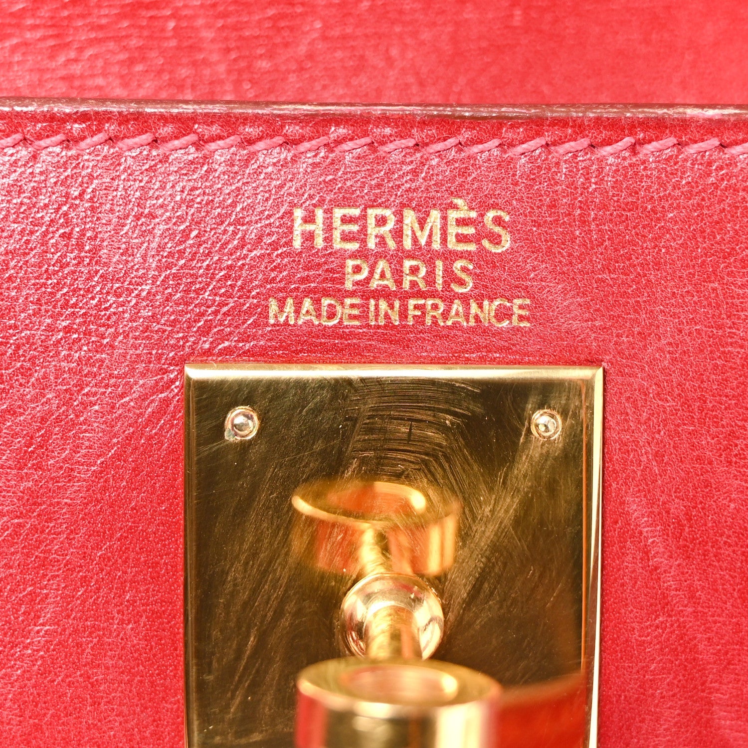 エルメス ケリー32 内縫い Rouge Casaque ボックス ゴールド金具 HERMES KELLY32 RETOURNE ROUGE CASAQUE BOX GOLD HARDWARE