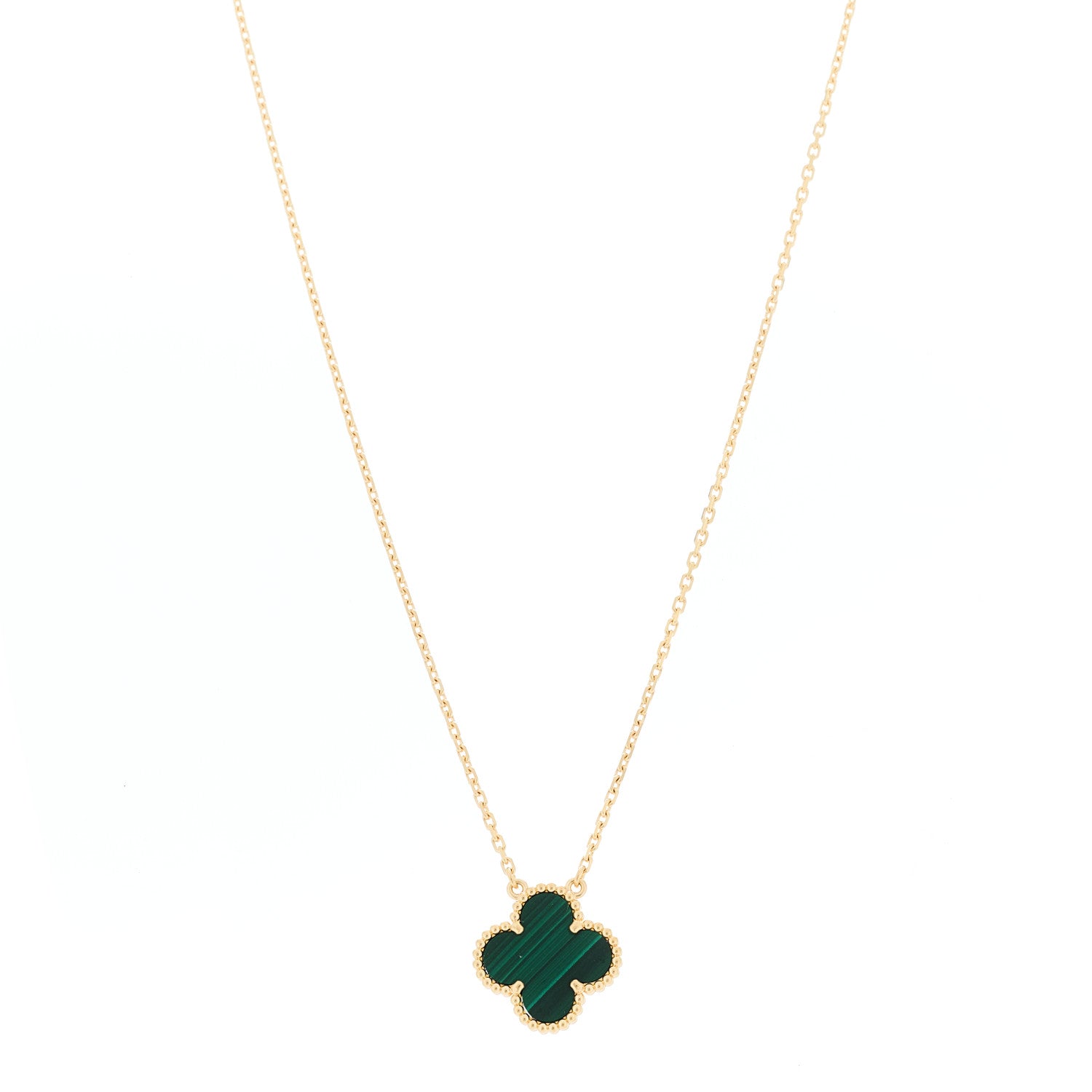 ヴァンクリーフ&アーペル ヴィンテージアルハンブラ ペンダントネックレス マラカイト 18K イエローゴールド VAN CLEEF & ARPELS VINTAGE ALHAMBRA PENDANT NECKLACE MALACHITE 18K YELLOW GOLD