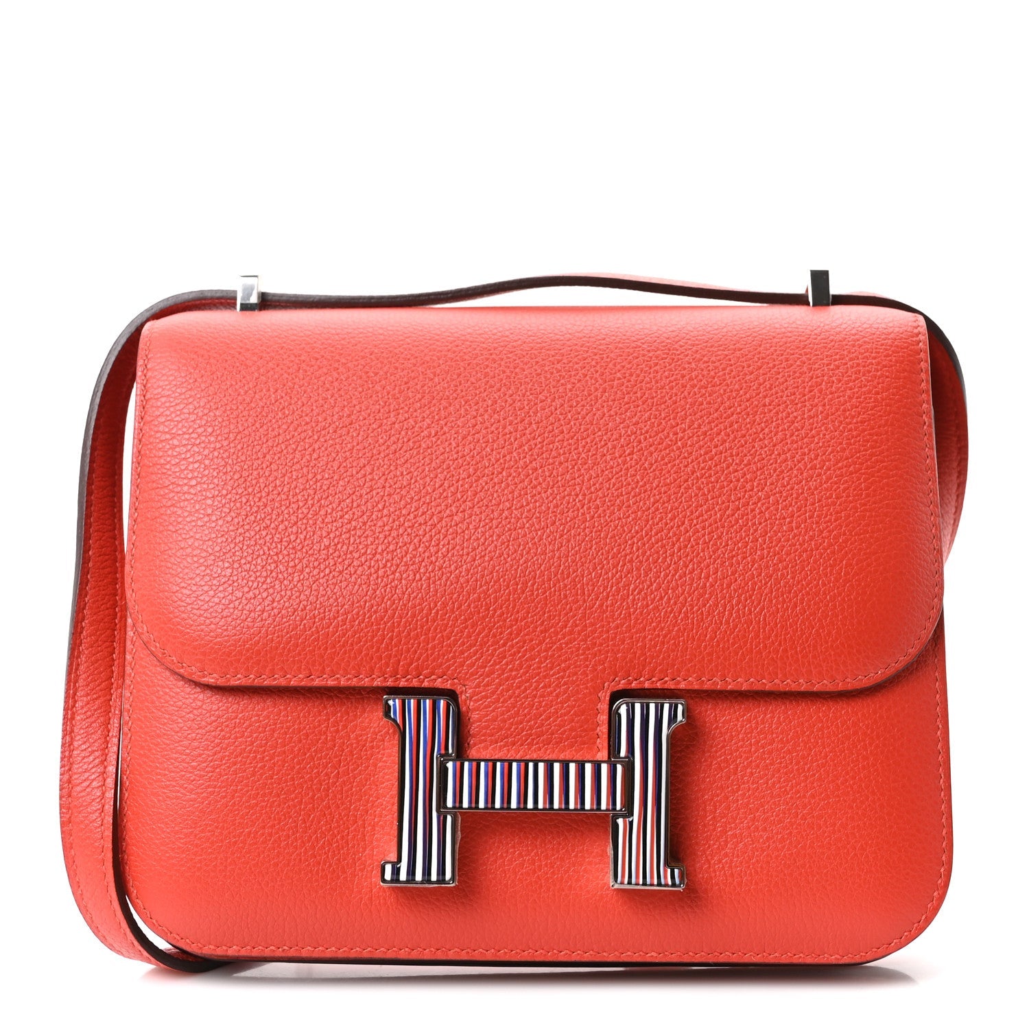 エルメス ミニコンスタンス 18 Capucine Bleu Black White エバーカラー ブルーエナメル金具 HERMES MINI CONSTANCE 18 CAPUCINE BLEU BLACK WHITE EVERCOLOR