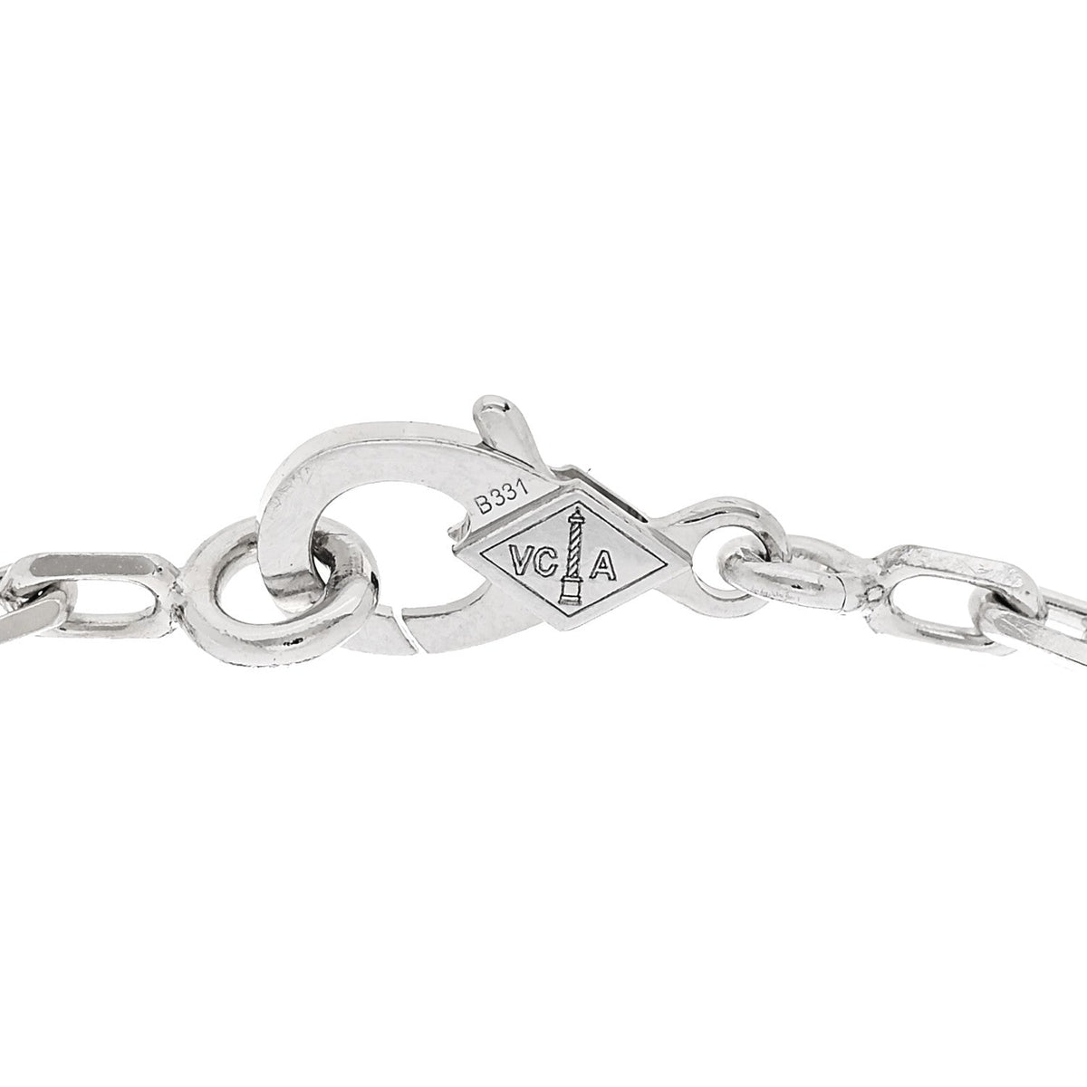ヴァンクリーフ&アーペル ヴィンテージアルハンブラ 5モチーフ ブレスレット カルセドニー 18K ホワイトゴールド VAN CLEEF & ARPELS VINTAGE ALHAMBRA 5 MOTIFS BRACELET CHALCEDONY 18K WHITE GOLD
