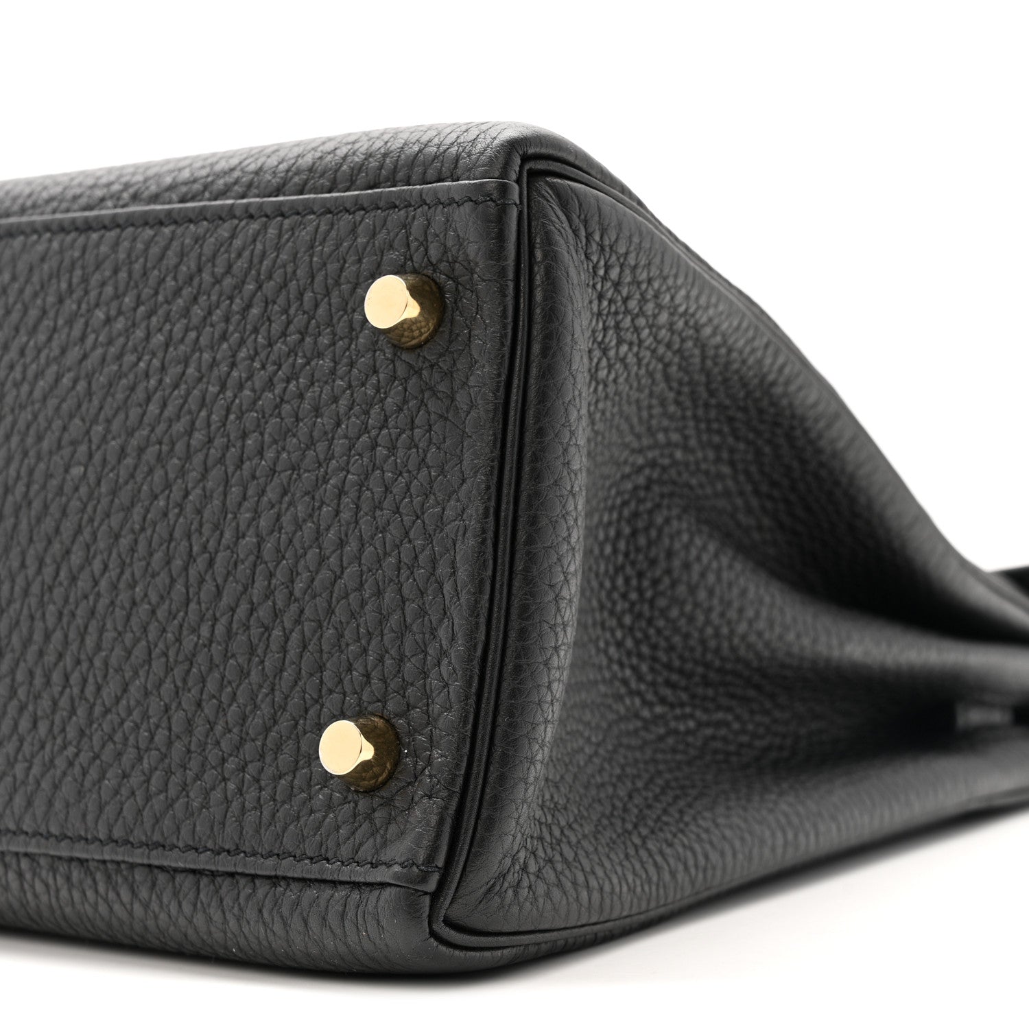 HERMES KELLY 28 RETOURNE BLACK TOGO GOLD HARDWARE