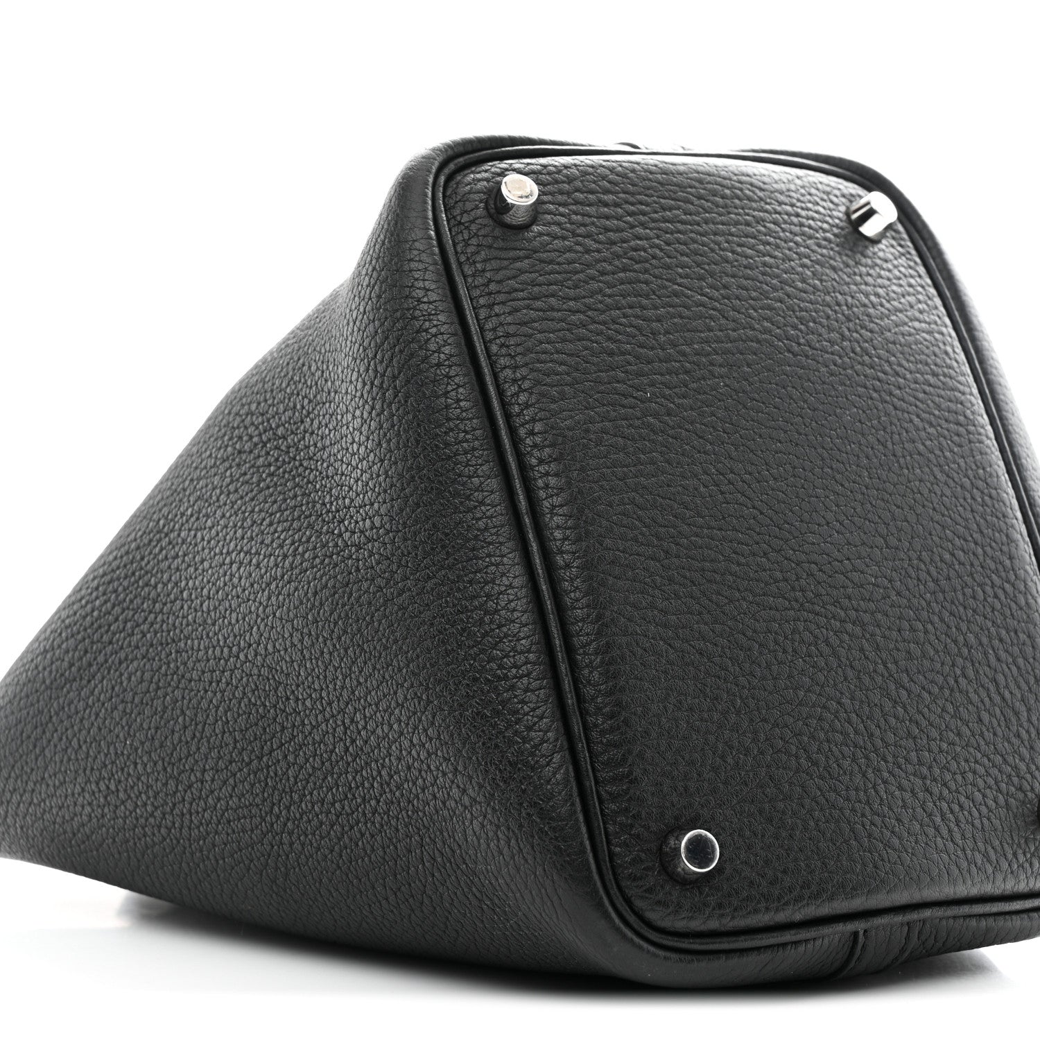 HERMES PICOTIN LOCK PM 18 BLACK TAURILLON CLEMENCE SILVER HARDWARE