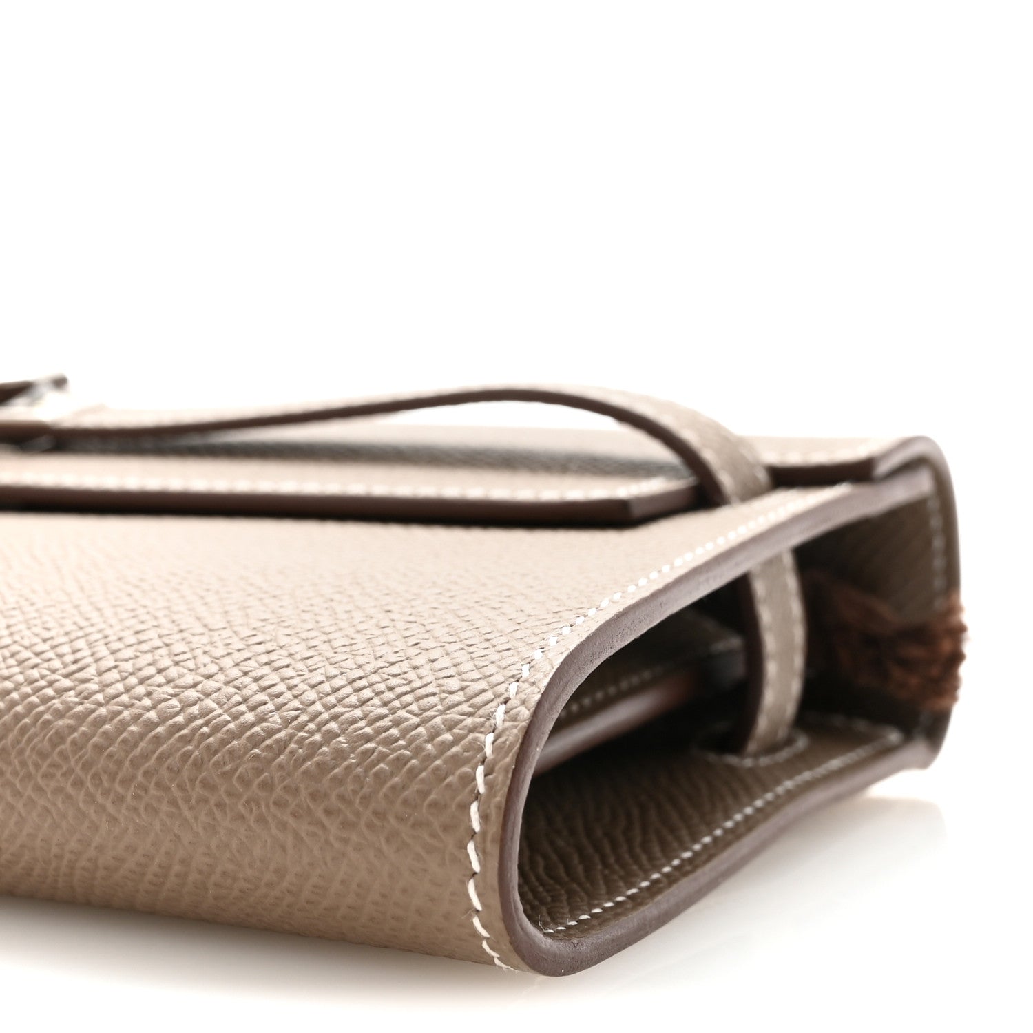 HERMES Kelly To Go Wallet Etoupe Epsom Silver Hardware