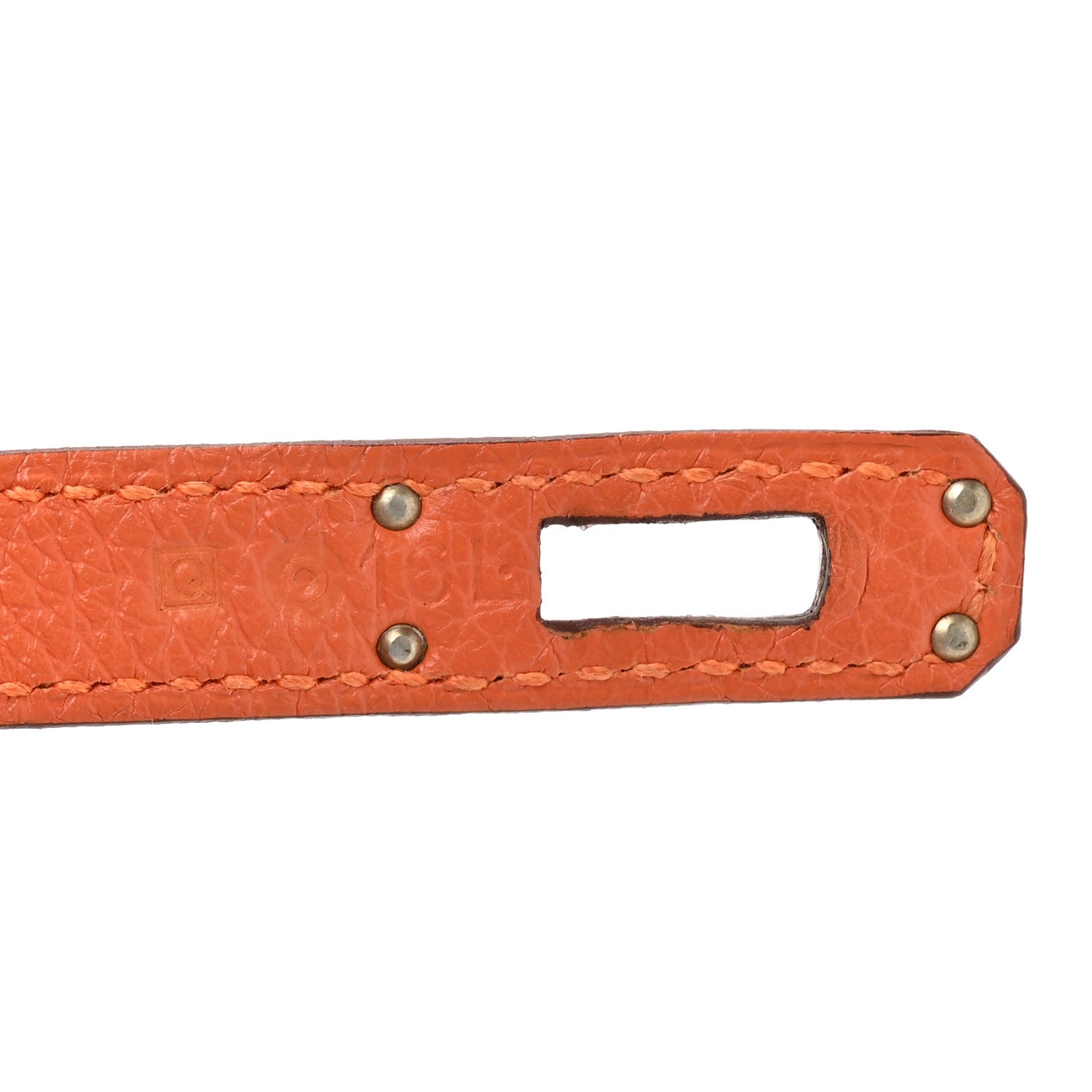 HERMES KELLY 25 RETOURNE ORANGE TOGO SILVER HARDWARE