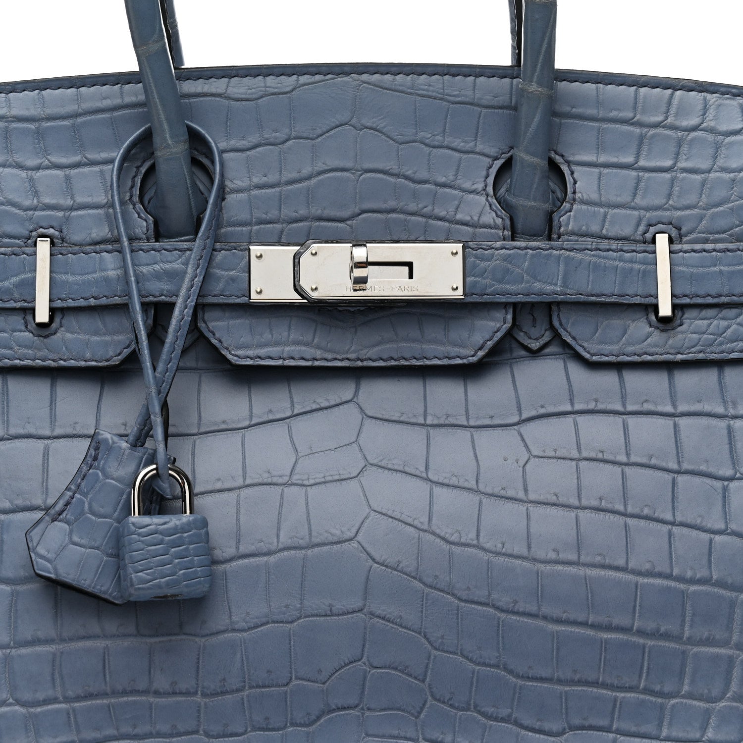 Hermes Birkin 30 Bleu Brighton Matte Porosus Crocodile Silver Hardware HERMES BIRKIN 30 BLEU BRIGHTON SILVER HARDWARE