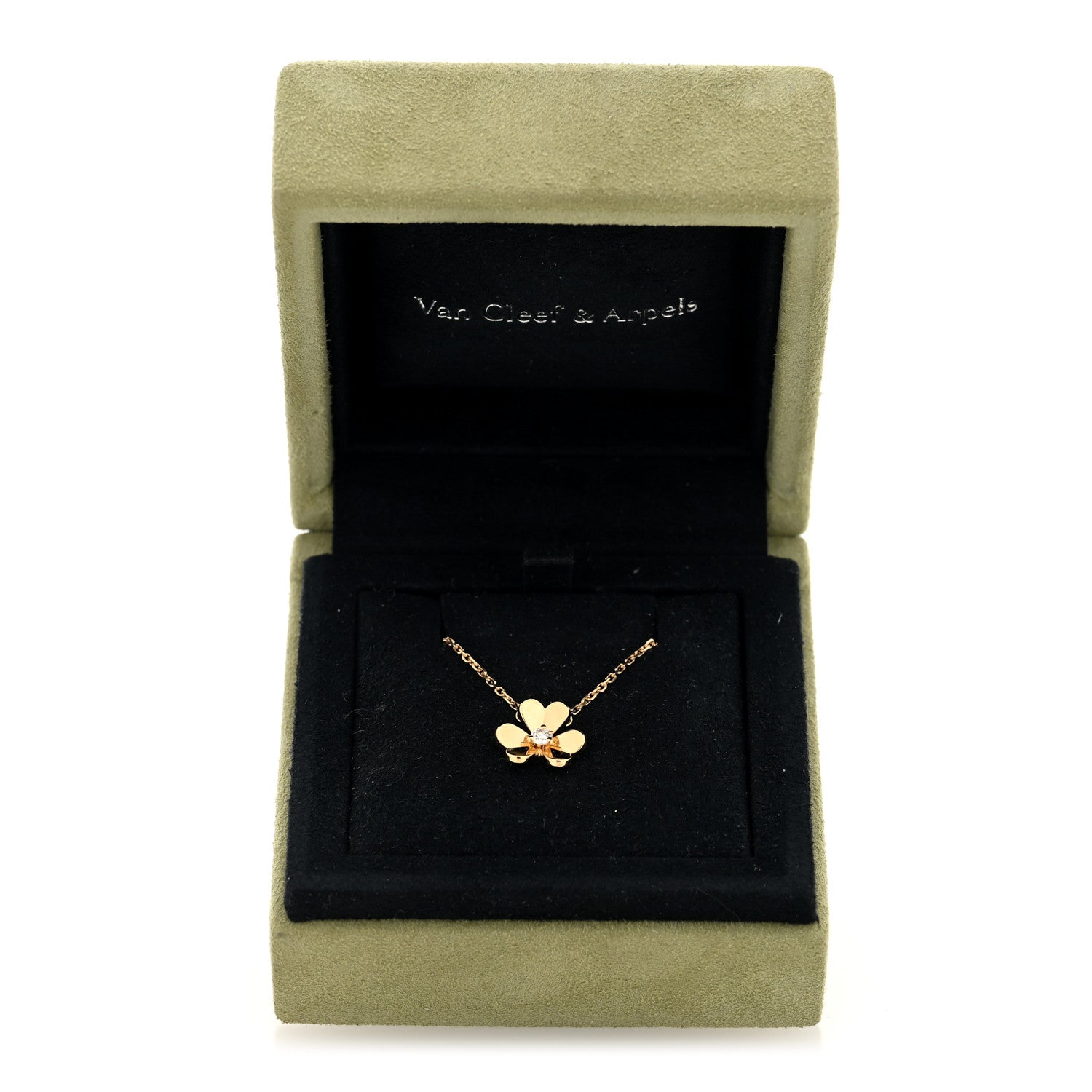 Van Cleef & Arpels 18K Yellow Gold Diamond Mini Frivole Pendant Necklace