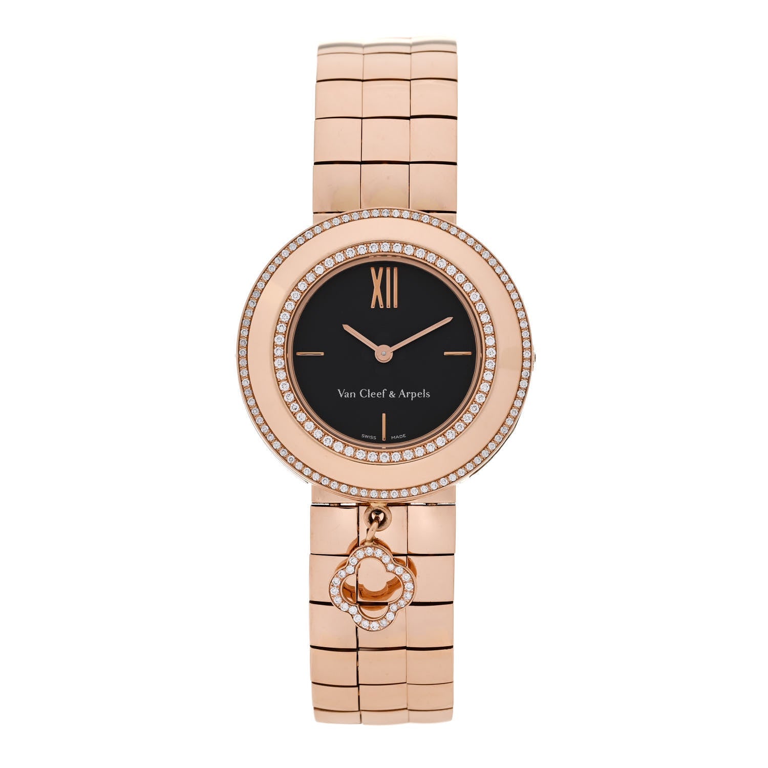 ヴァンクリーフ&アーペル チャーム 32mm クォーツウォッチ ダイヤモンド 18K ローズゴールド VAN CLEEF & ARPELS CHARMS 32MM QUARTZ WATCH DIAMOND 18K ROSE GOLD