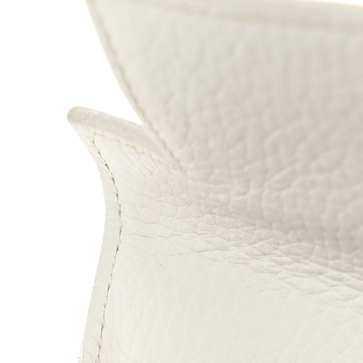 HERMES KELLY 32 RETOURNE WHITE TAURILLON CLEMENCE SILVER HARDWARE