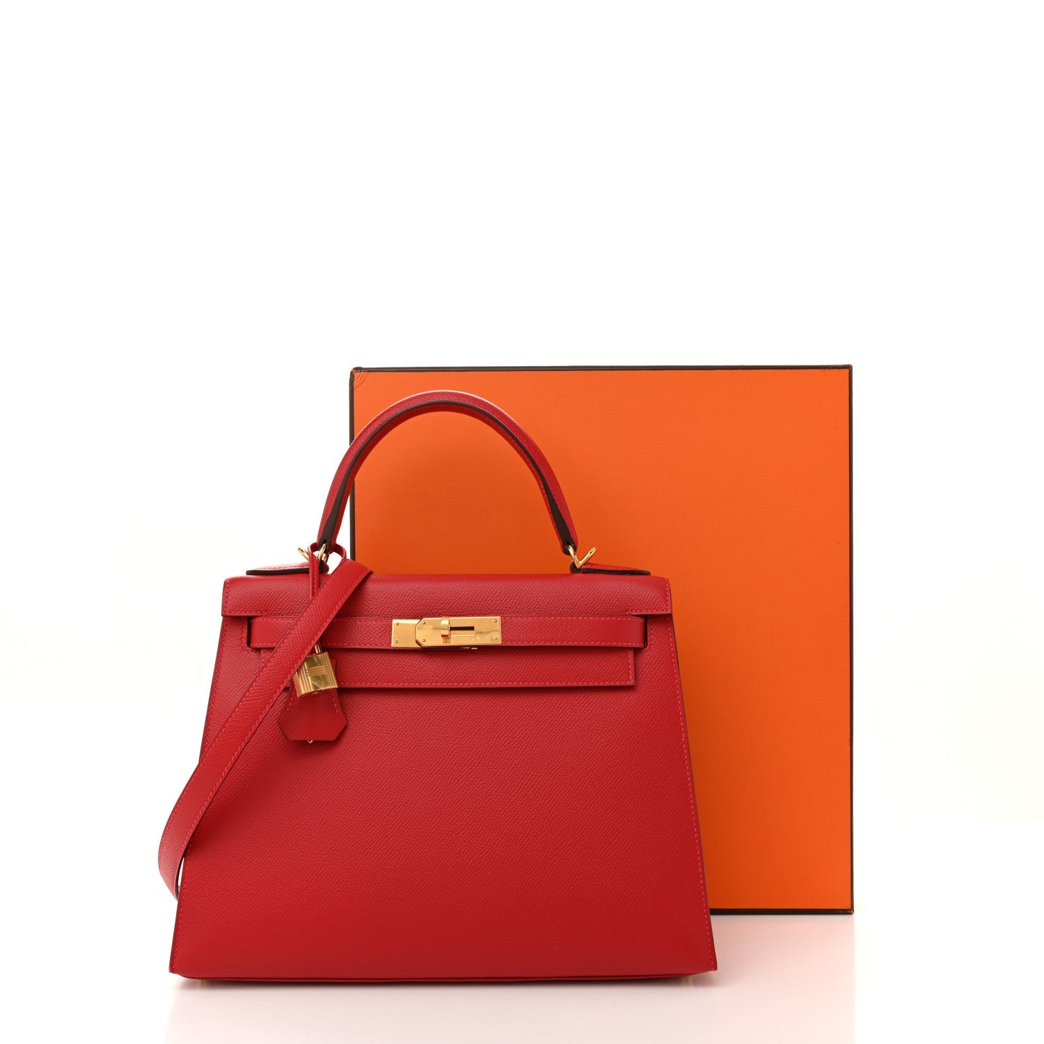 HERMES KELLY 28 SELLIER ROUGE CASAQUE EPSOM GOLD HARDWARE