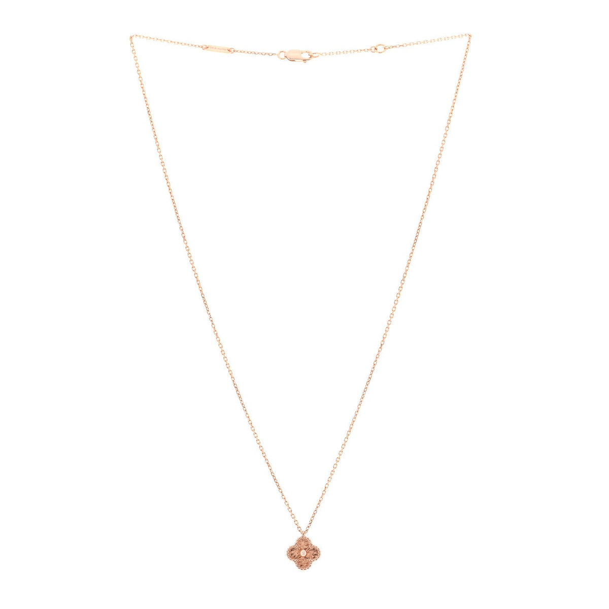 Van Cleef & Arpels Sweet Alhambra Pendant Necklace 18K Rose Gold