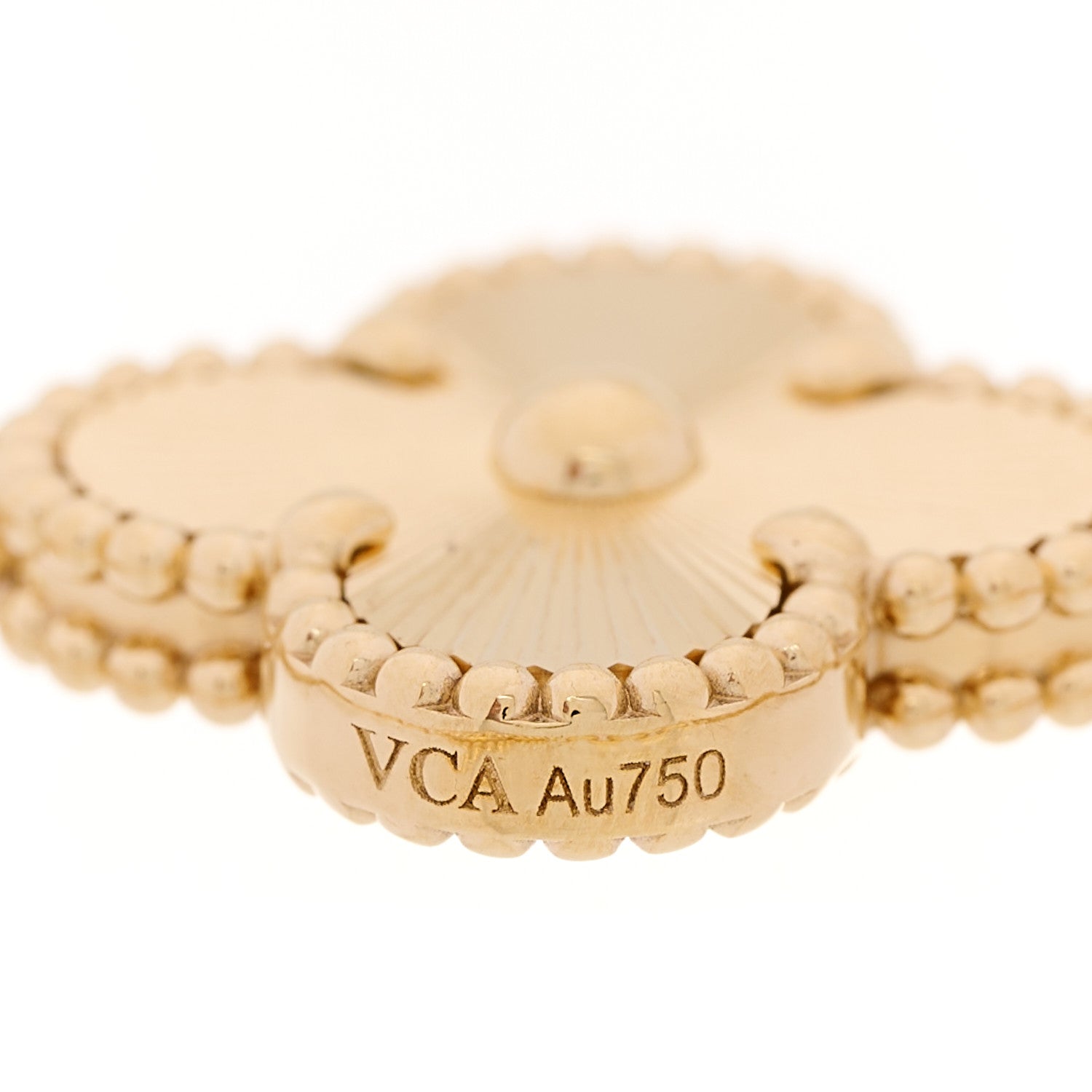 VAN CLEEF 18Kイエローゴールド ダイヤモンド 5モチーフ ギョーシェ ヴィンテージ アルハンブラ ブレスレット