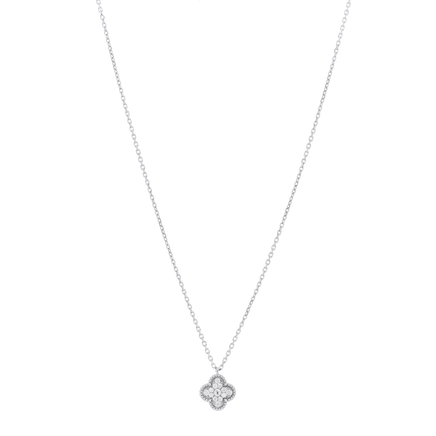 ヴァンクリーフ&アーペル スウィートアルハンブラ ペンダントネックレス ダイヤモンド 18K ホワイトゴールド VAN CLEEF & ARPELS SWEET ALHAMBRA PENDANT NECKLACE DIAMOND 18K WHITE GOLD