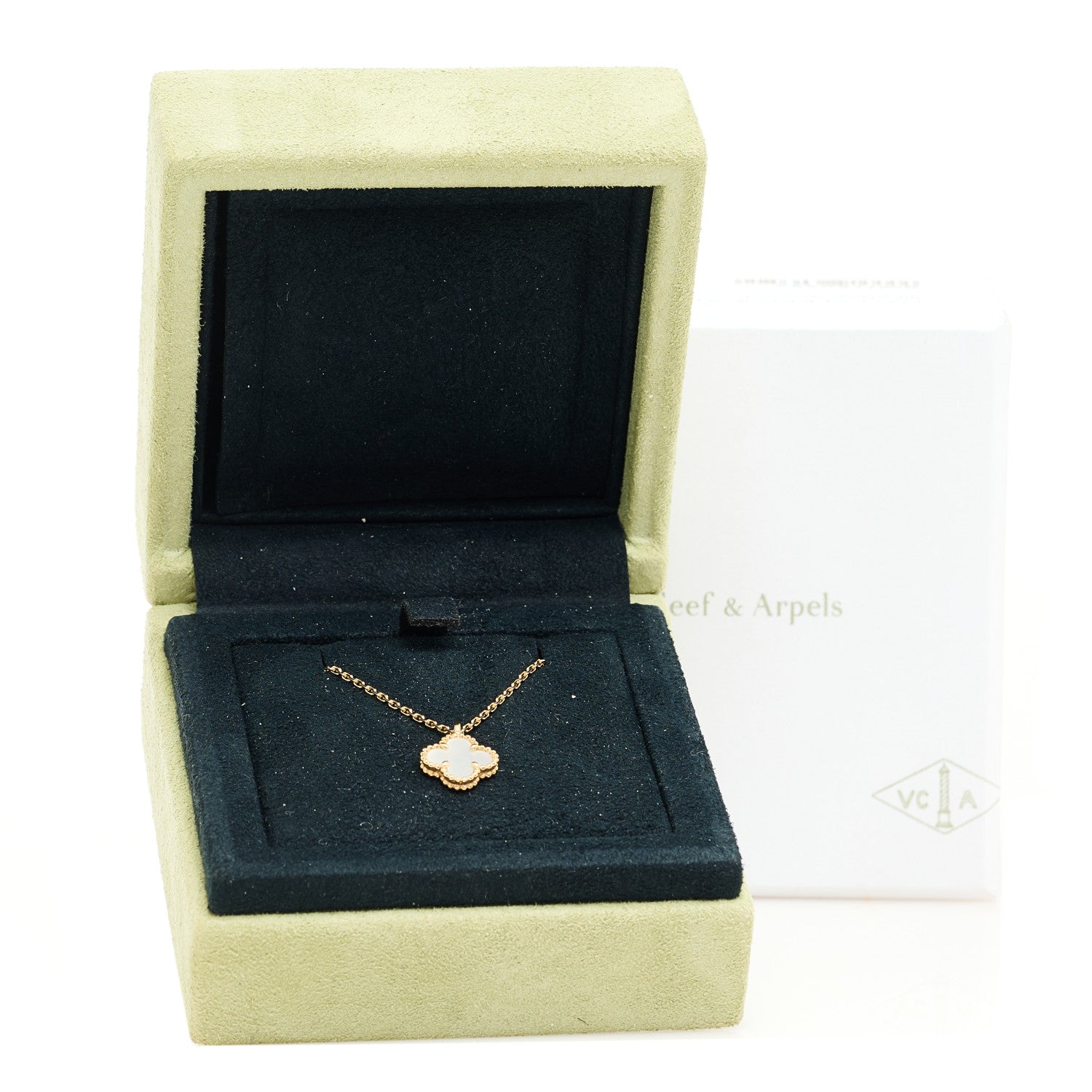 VAN CLEEF 18Kイエローゴールド マザーオブパール スウィートアルハンブラ ペンダントネックレス