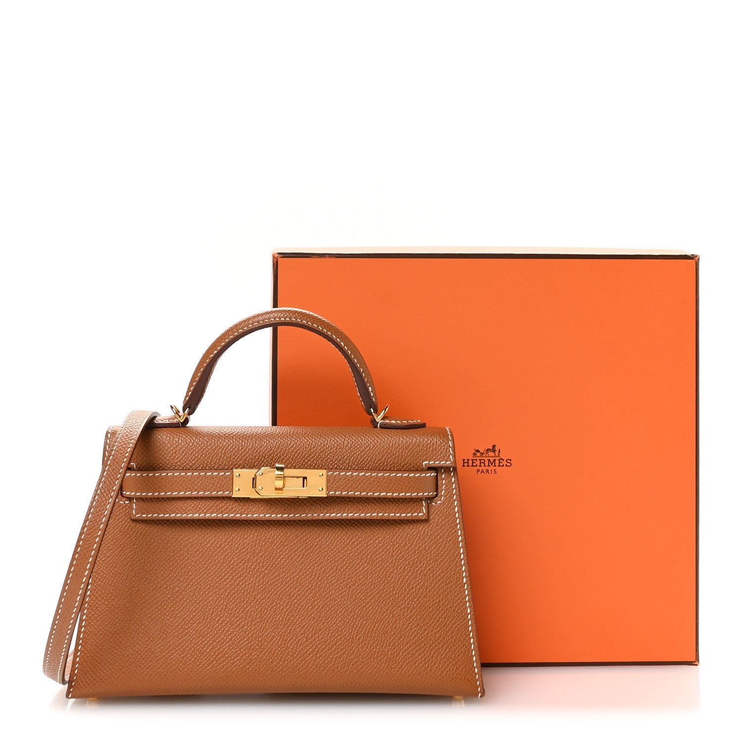Hermes Mini Kelly 20 Sellier Gold Epsom Gold Hardware