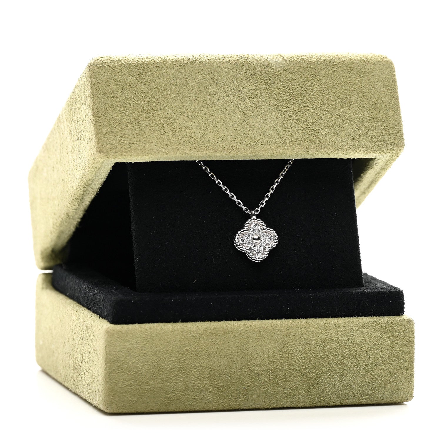 ヴァンクリーフ&アーペル スウィートアルハンブラ ペンダントネックレス ダイヤモンド 18K ホワイトゴールド VAN CLEEF & ARPELS SWEET ALHAMBRA PENDANT NECKLACE DIAMOND 18K WHITE GOLD