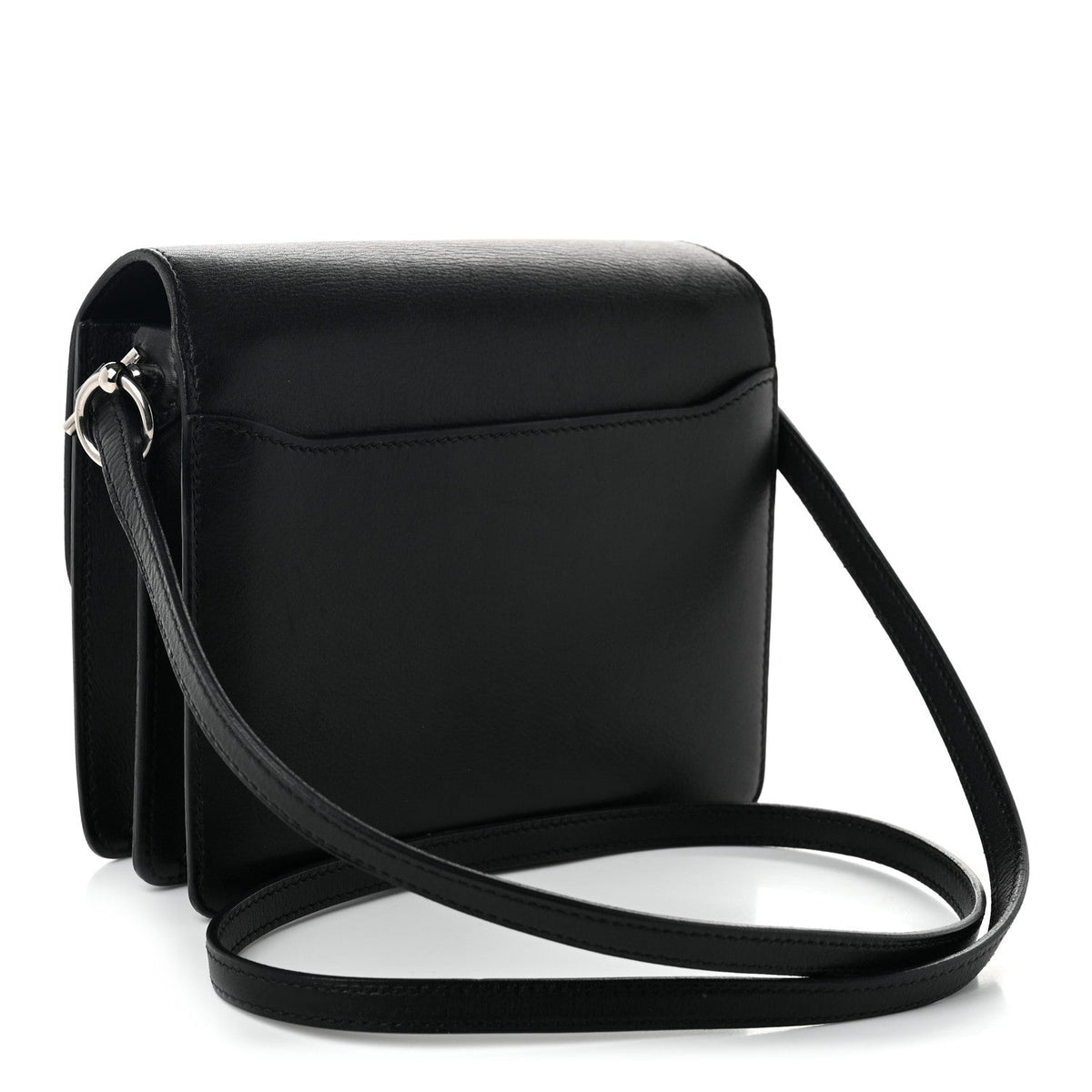 エルメス ミニルリ Black エバーグレイン シルバー金具 HERMES ROULIS BLACK EVERGRAIN SILVER HARDWARE