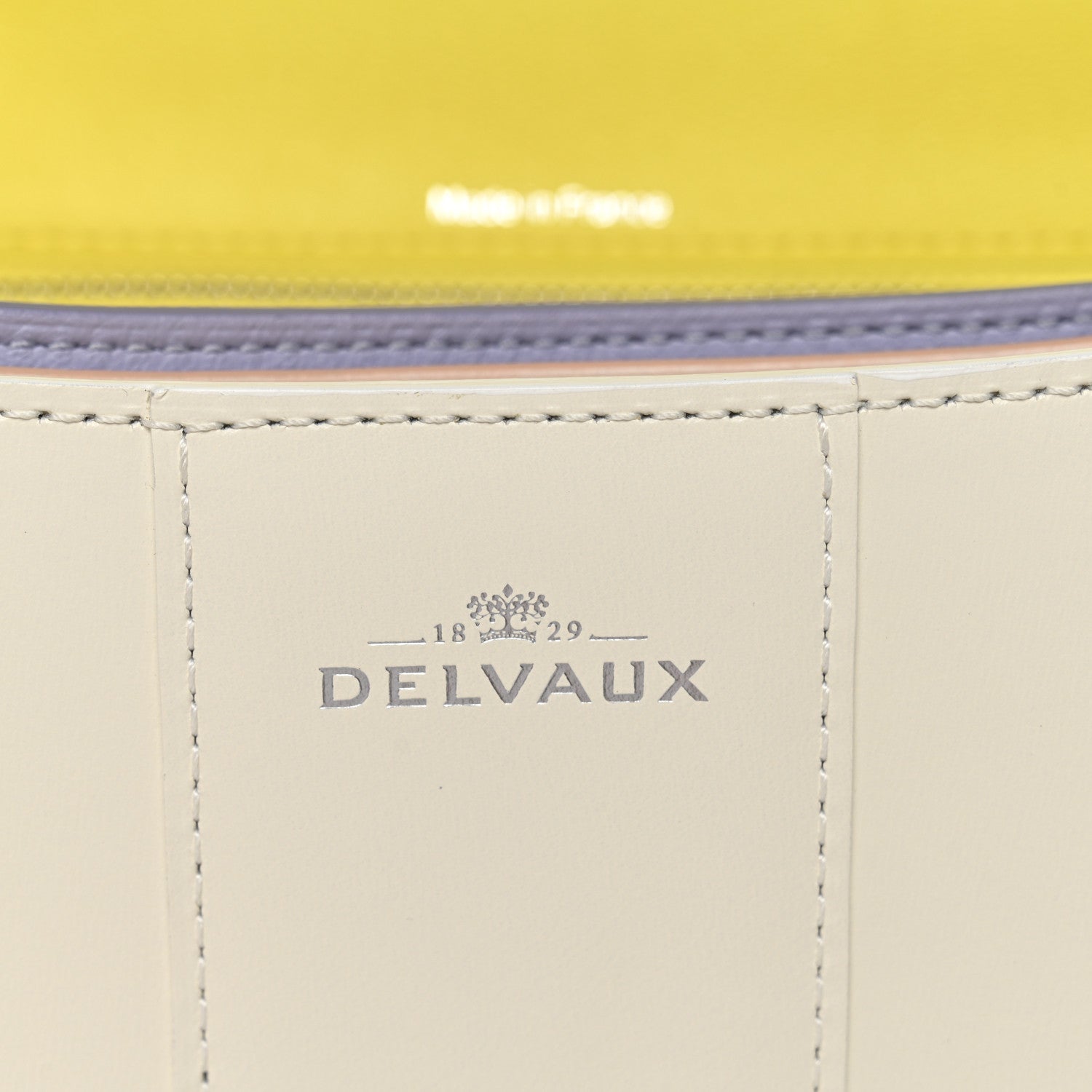 DELVAUX BRILLANT MM MAGIC SHOULDER BAG IVORY / YELLOW BOX CALFSKIN SILVER HARDWARE