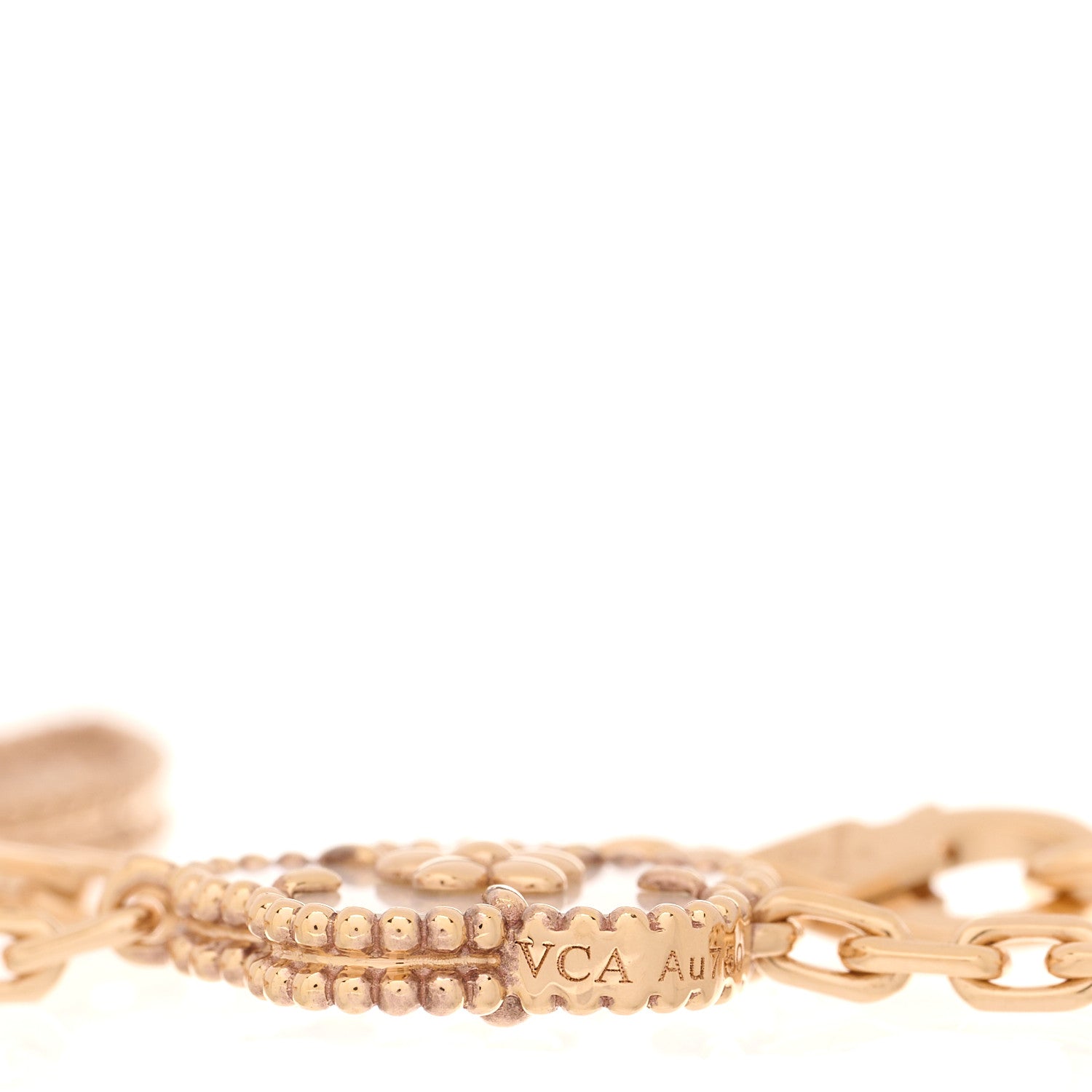 VAN CLEEF 18Kローズゴールド カーネリアン マザーオブパール オニキス 5モチーフ ラッキースプリングブレスレット