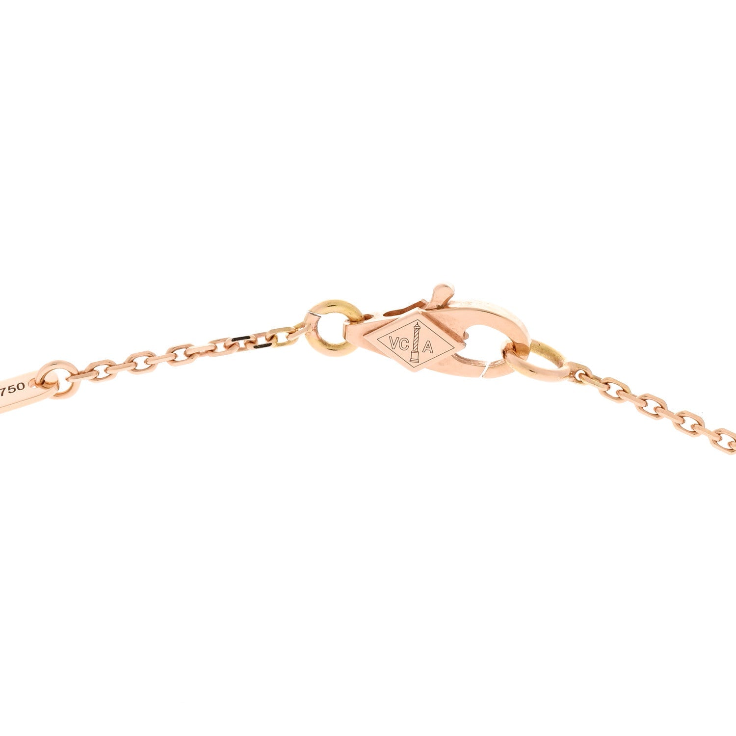 Van Cleef & Arpels 18K Rose Gold Carnelian Sweet Alhambra Pendant Necklace