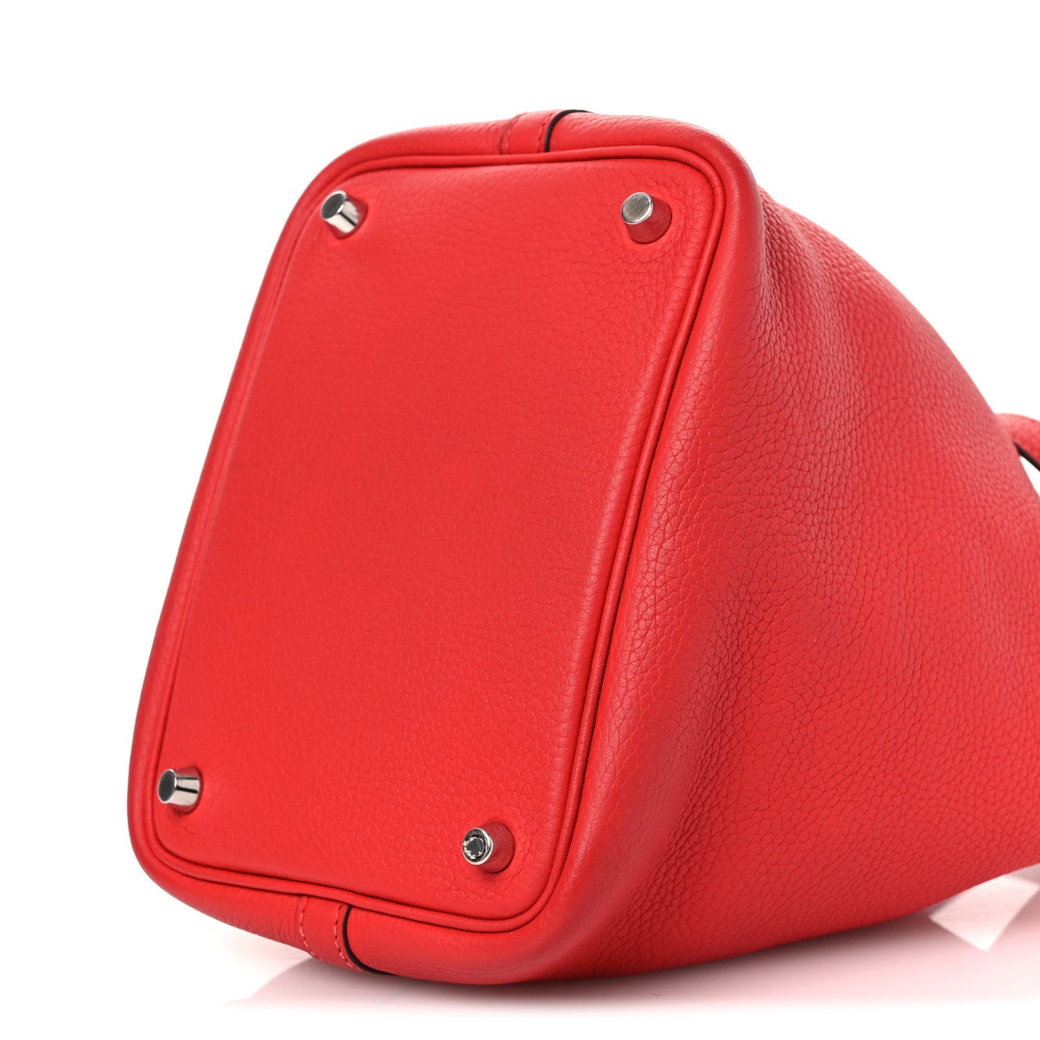HERMES PICOTIN LOCK PM 18 ROUGE TOMATE TAURILLON CLEMENCE SILVER HARDWARE