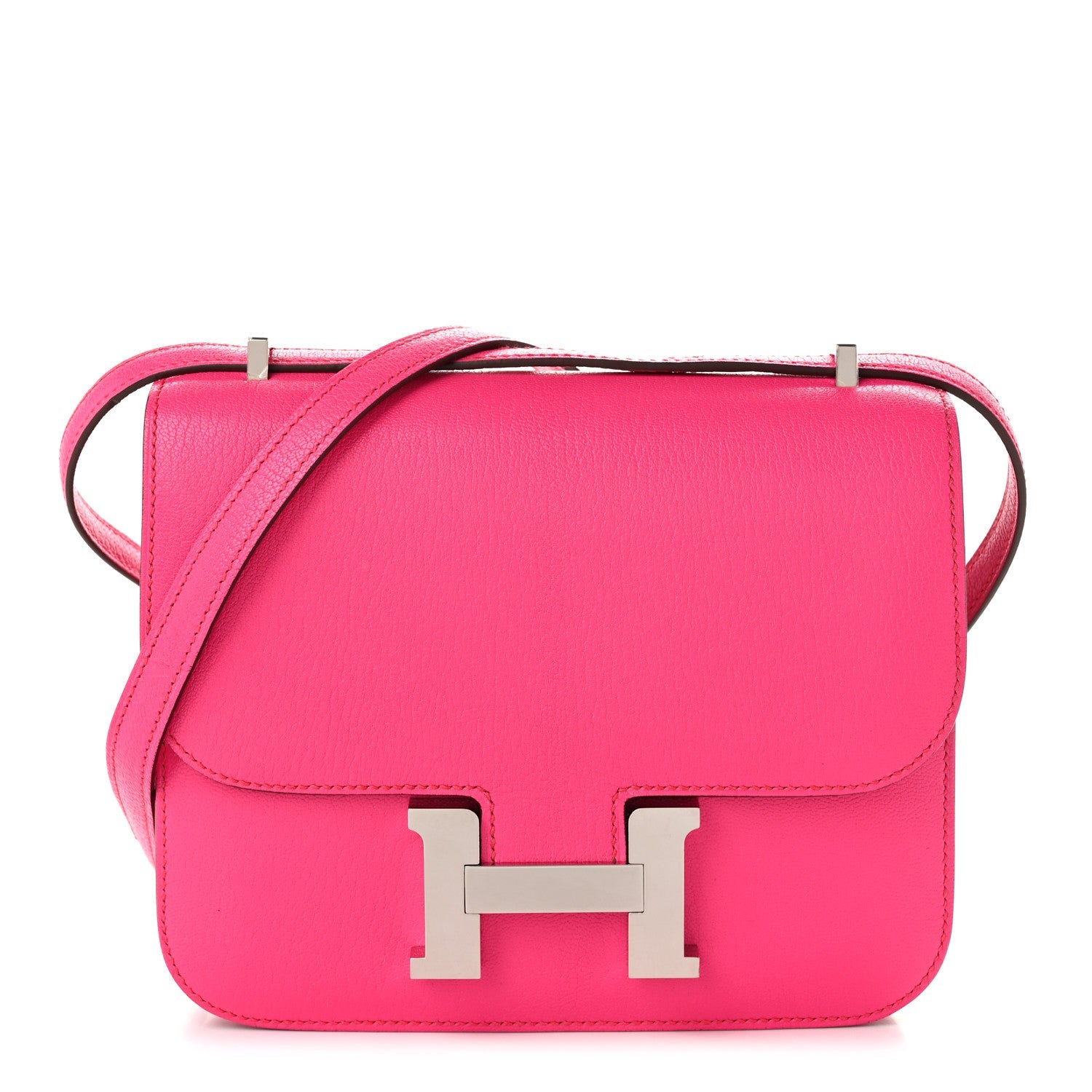 エルメス ミニコンスタンス 18 Rose Pop シェーブル シャムキラ シルバー金具 HERMES MINI CONSTANCE 18 ROSE POP CHEVRE CHAMKILA SILVER HARDWARE