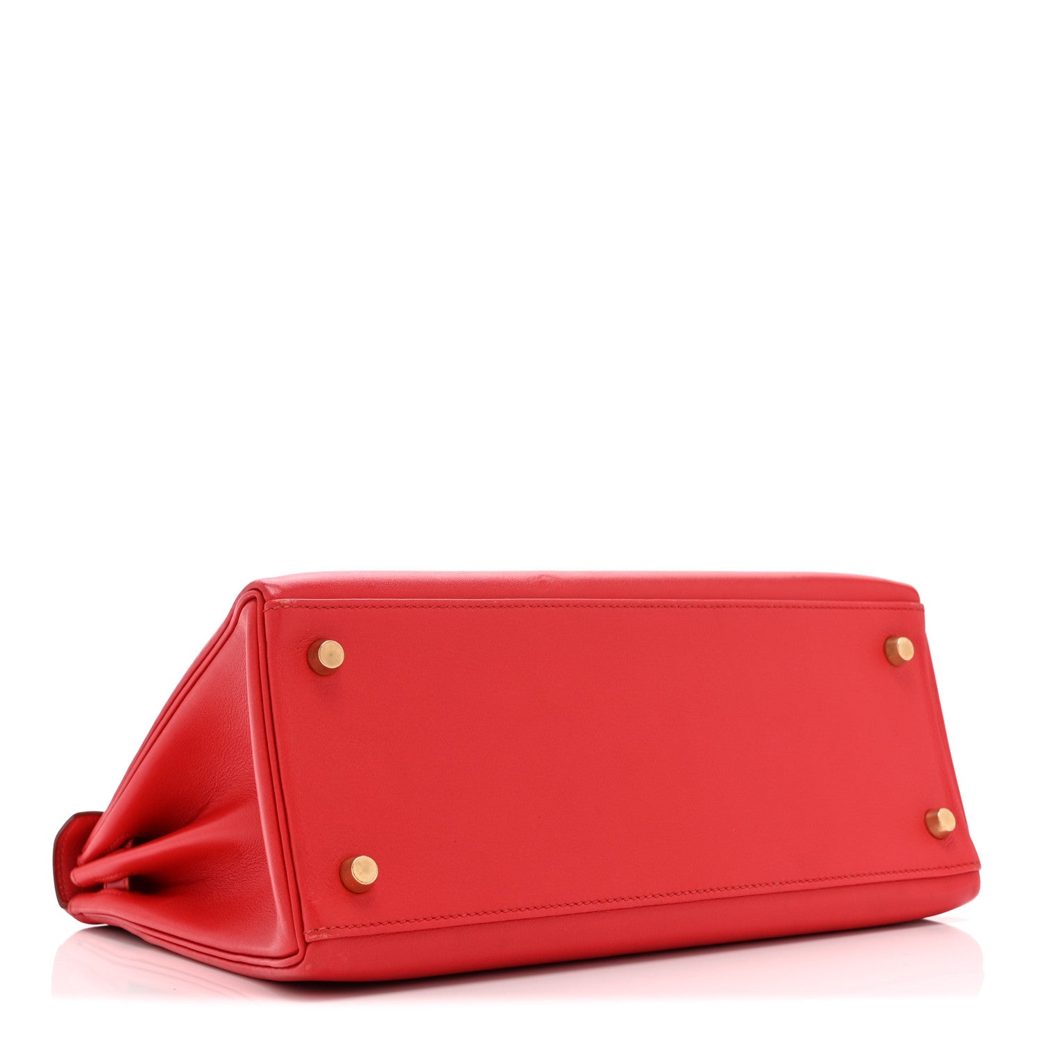 HERMES KELLY 28 RETOURNE ROUGE VIF SWIFT GOLD HARDWARE