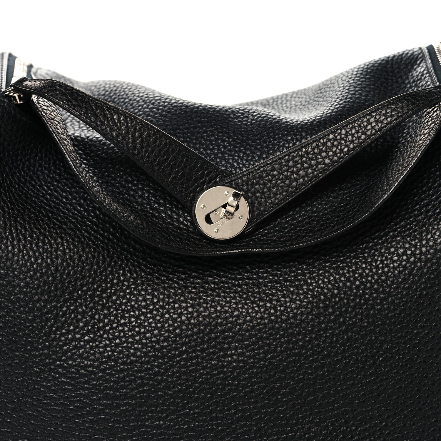 HERMES LINDY 34 BLACK TAURILLON CLEMENCE SILVER HARDWARE