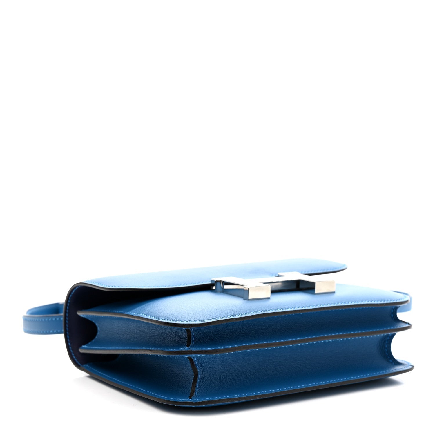 HERMES CONSTANCE 18 MYKONOS BLEU ENCRE EVERCOLOR SILVER HARDWARE