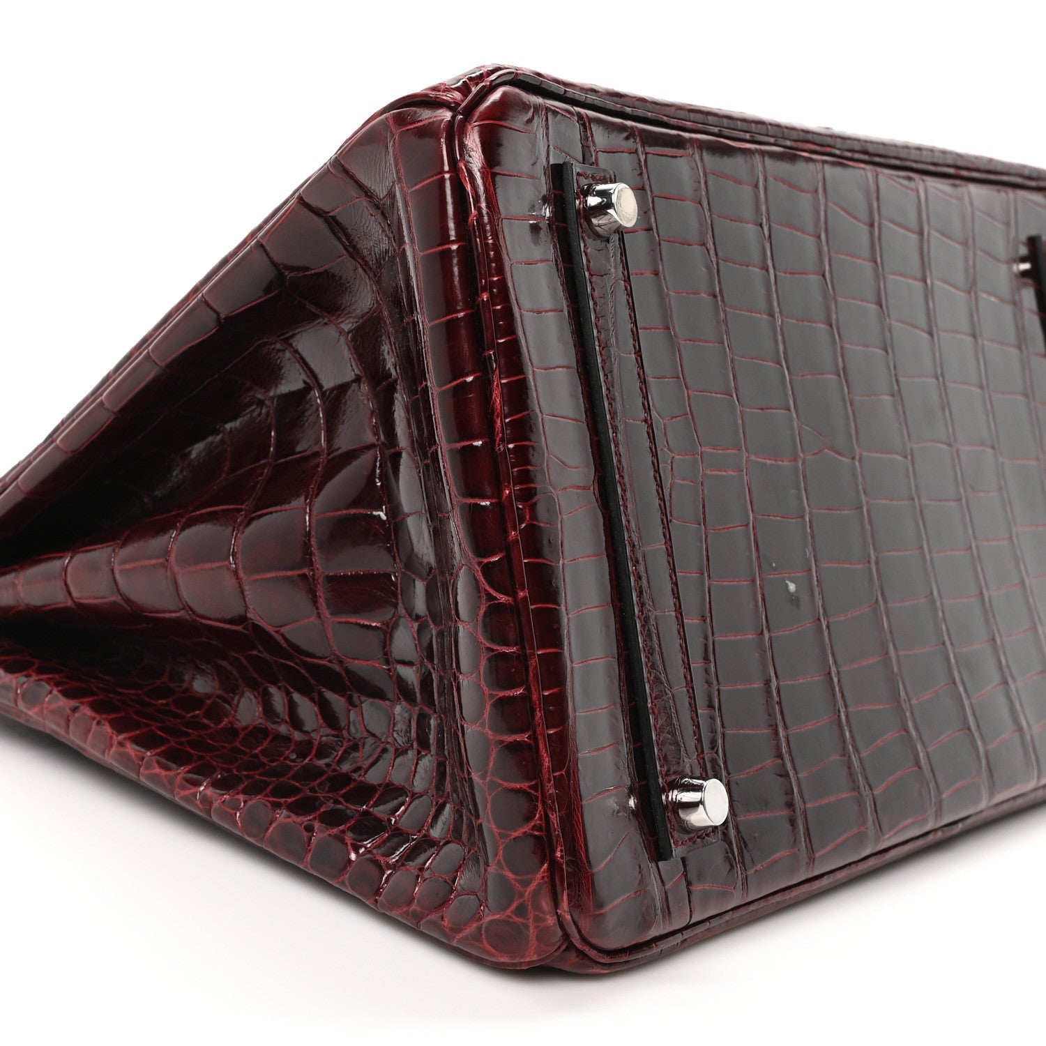HERMES BIRKIN 35 BOURGOGNE SHINY POROSUS CROCODILE GOLD HARDWARE