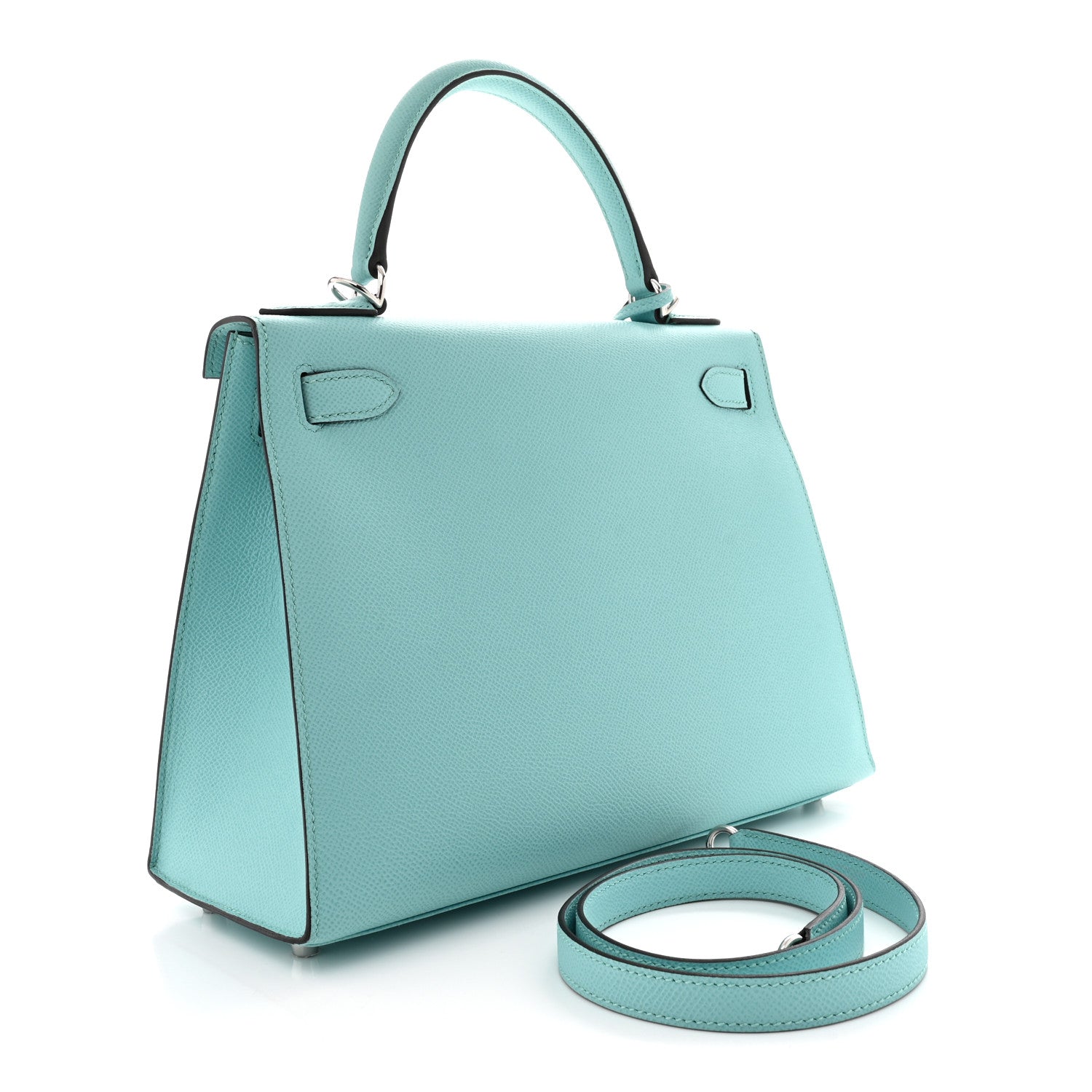 エルメス ケリー 28 外縫い Bleu Atoll エプソン シルバー金具 HERMES KELLY 28 SELLIER BLEU ATOLL EPSOM SILVER HARDWARE
